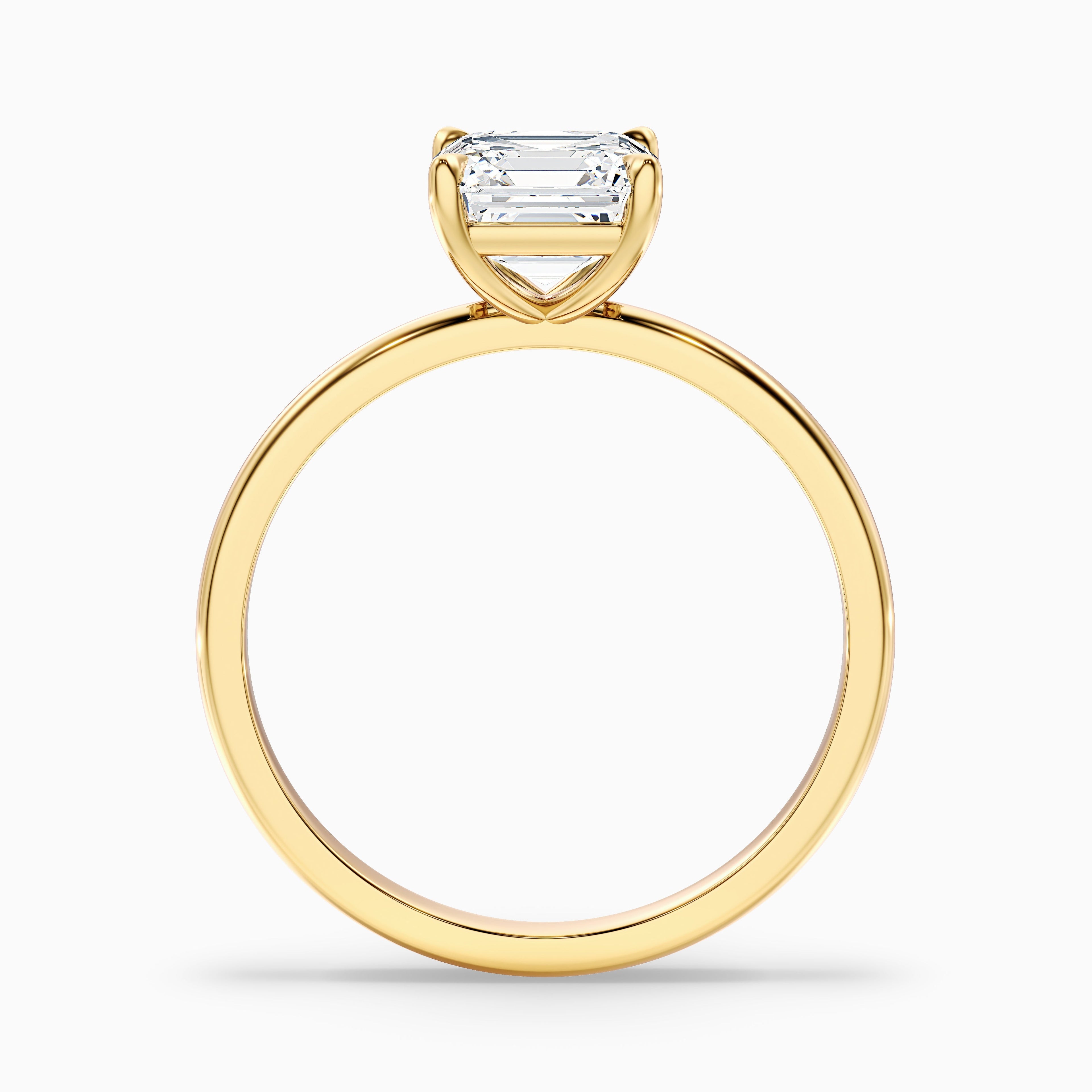 Laura 1 Carat Asscher Cut Solitaire Moissanite Engagement Ring in 14k Rose Gold
