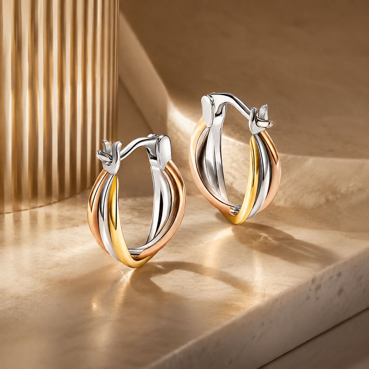 S925 Sterling Silver Earrings with Platinum, Rose Gold, and Gold Plating for Women DestGlow