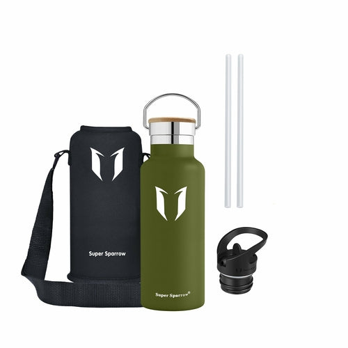 Insulated Stainless Steel Water Bottle - 17oz/500ml Double Wall Vacuum Flask
