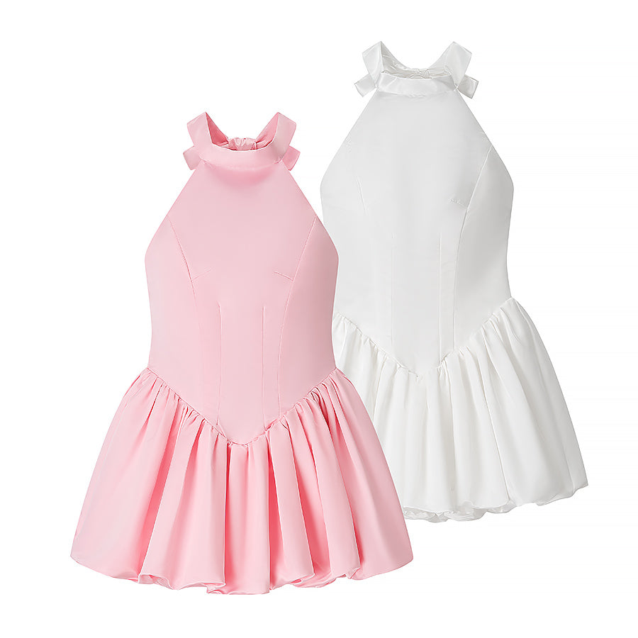 Women Clothing Elegant Fitted Waist Bowknot Lace up Pettiskirt Dress by Ragazza
