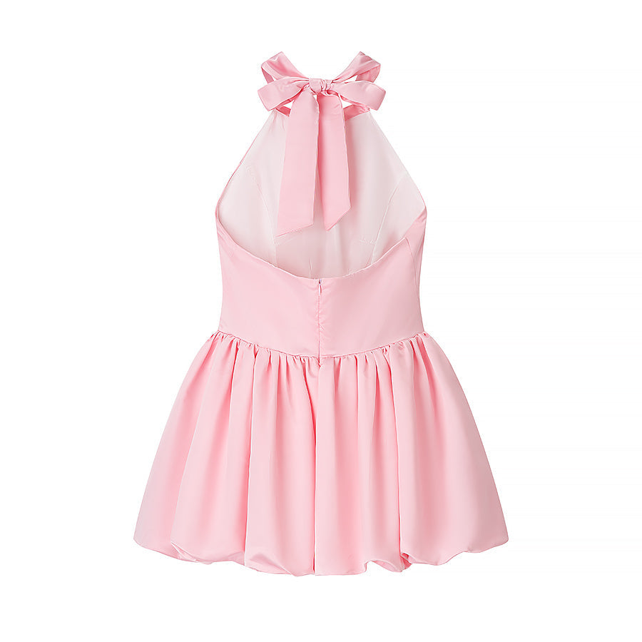 Women Clothing Elegant Fitted Waist Bowknot Lace up Pettiskirt Dress by Ragazza