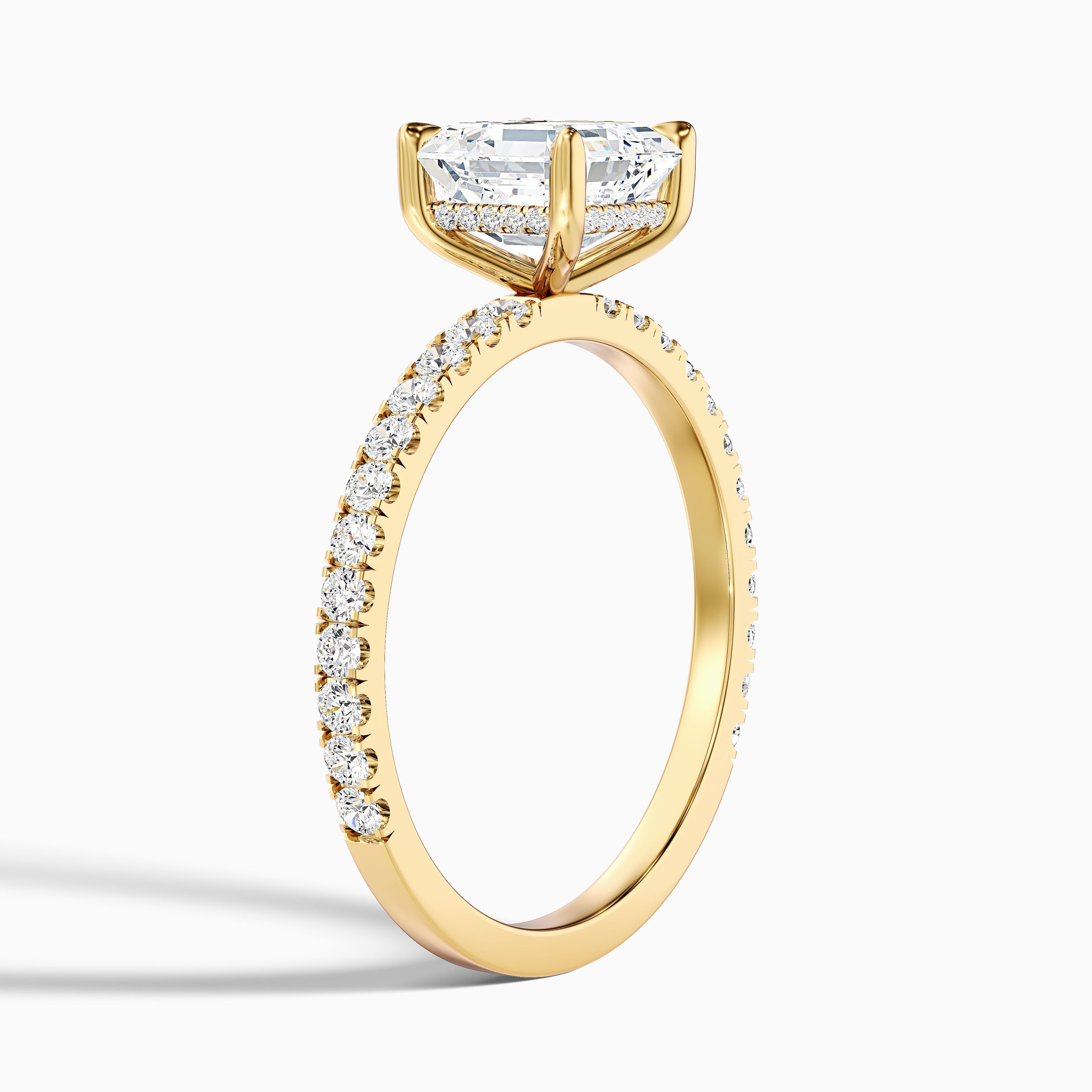 Mylie 2 Carat Asscher Cut Side Stone Pave Lab Grown Diamond Engagement Ring in Platinum