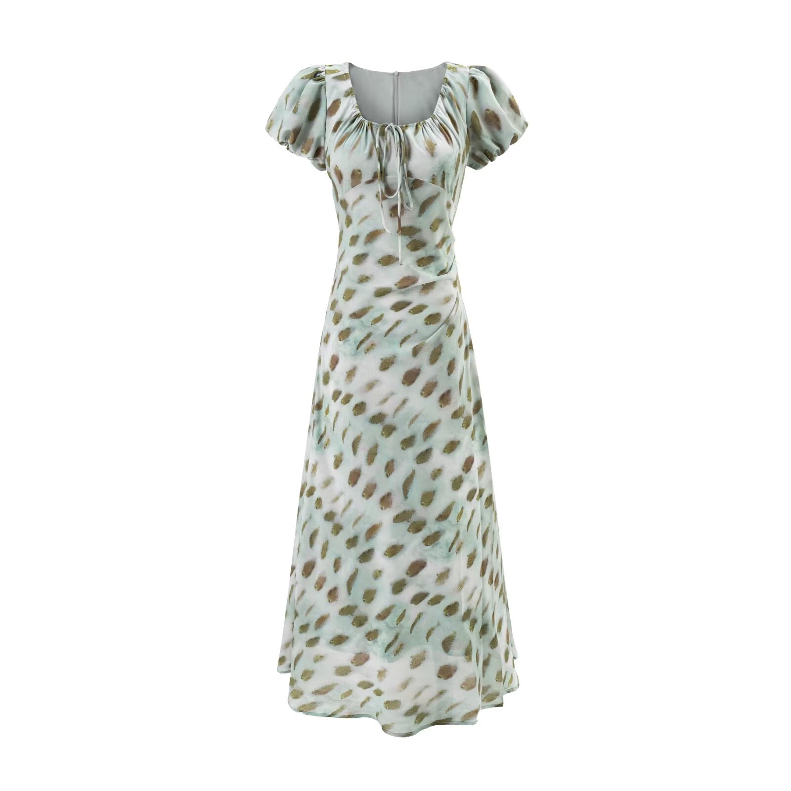 Summer Vintage Simple Holiday Series Casual Slim U Neck Dress by Ragazza