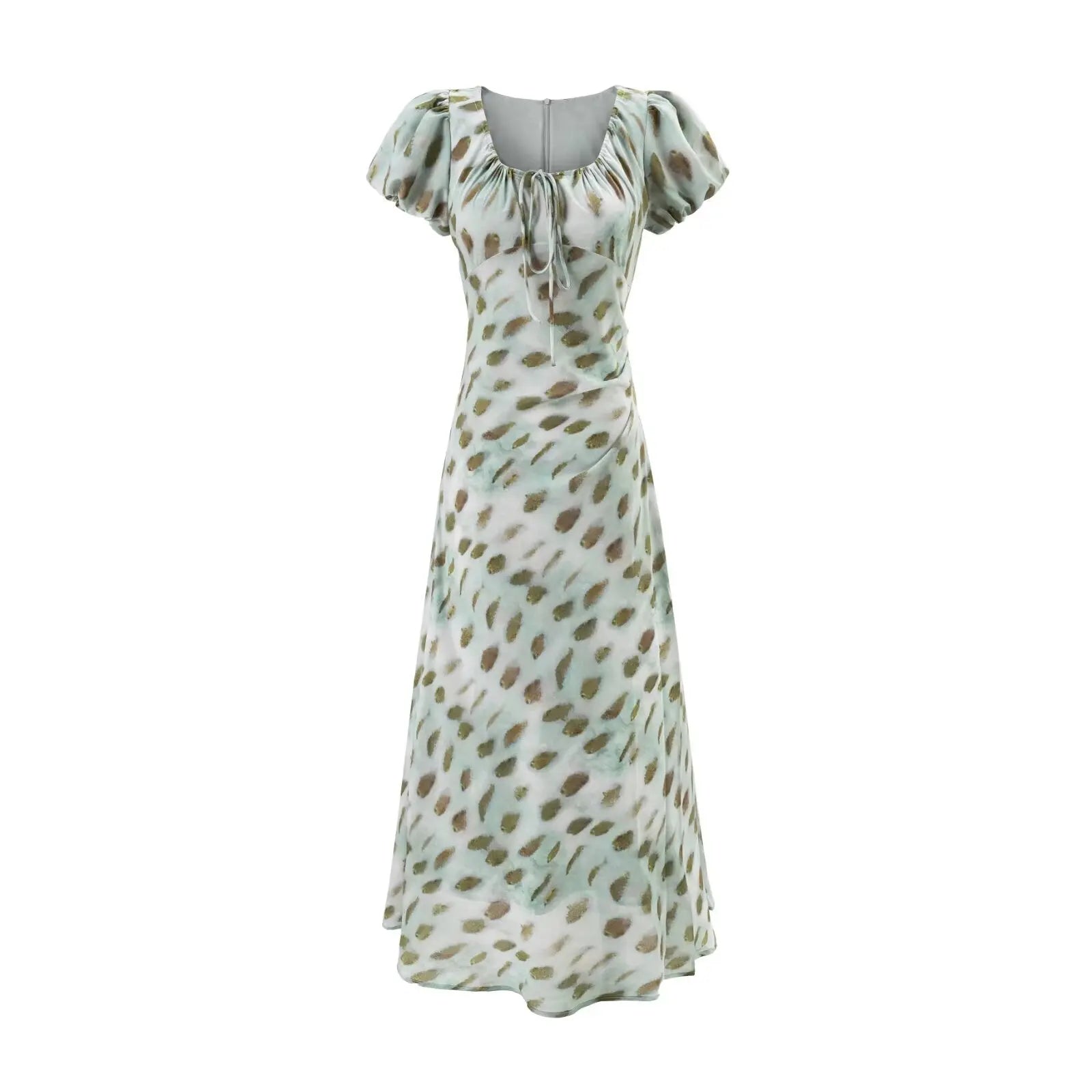 Summer Vintage Simple Holiday Series Casual Slim U Neck Dress