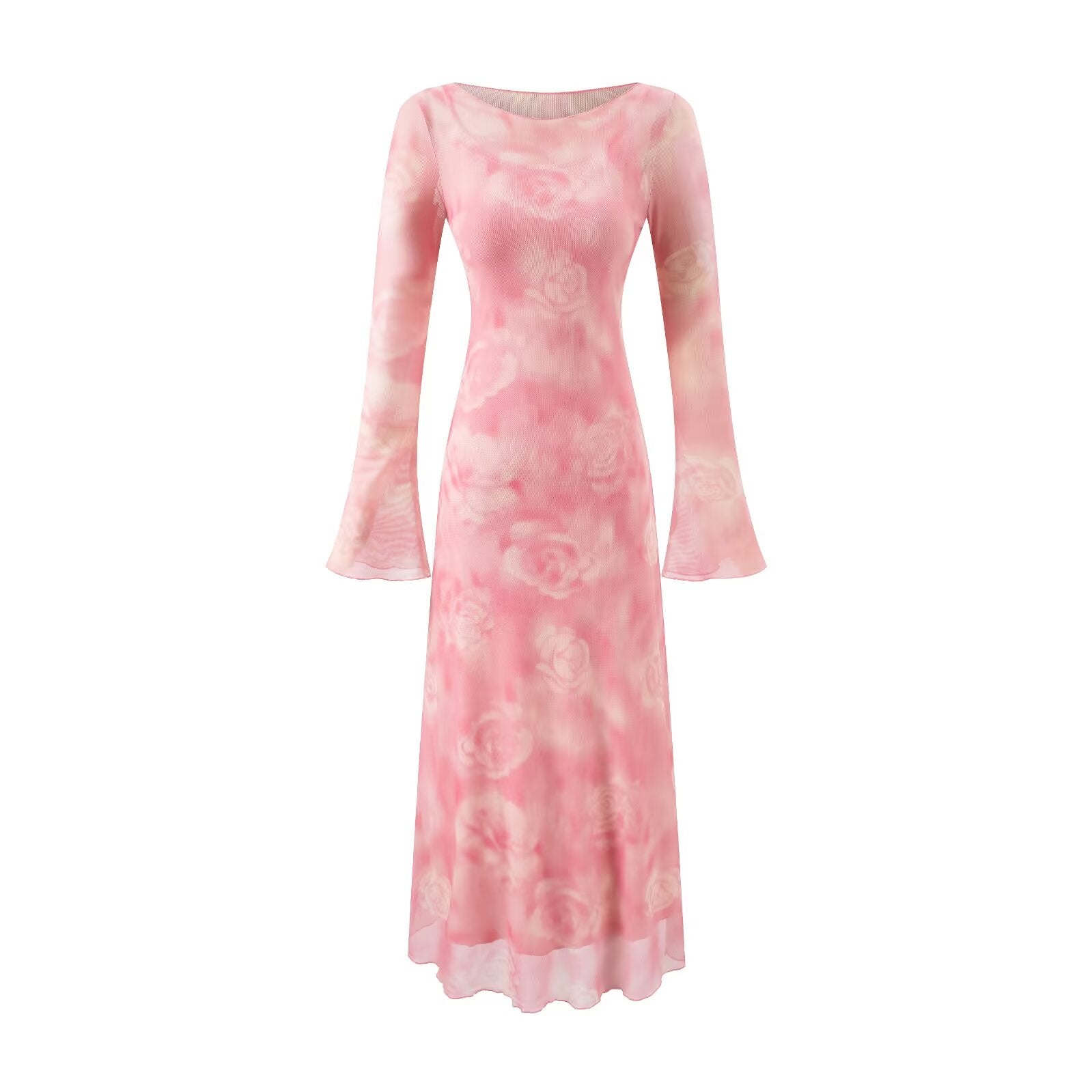Summer Casual Sexy Micro Stretch Long Sleeve Waist Slimming Figure Dress by Ragazza
