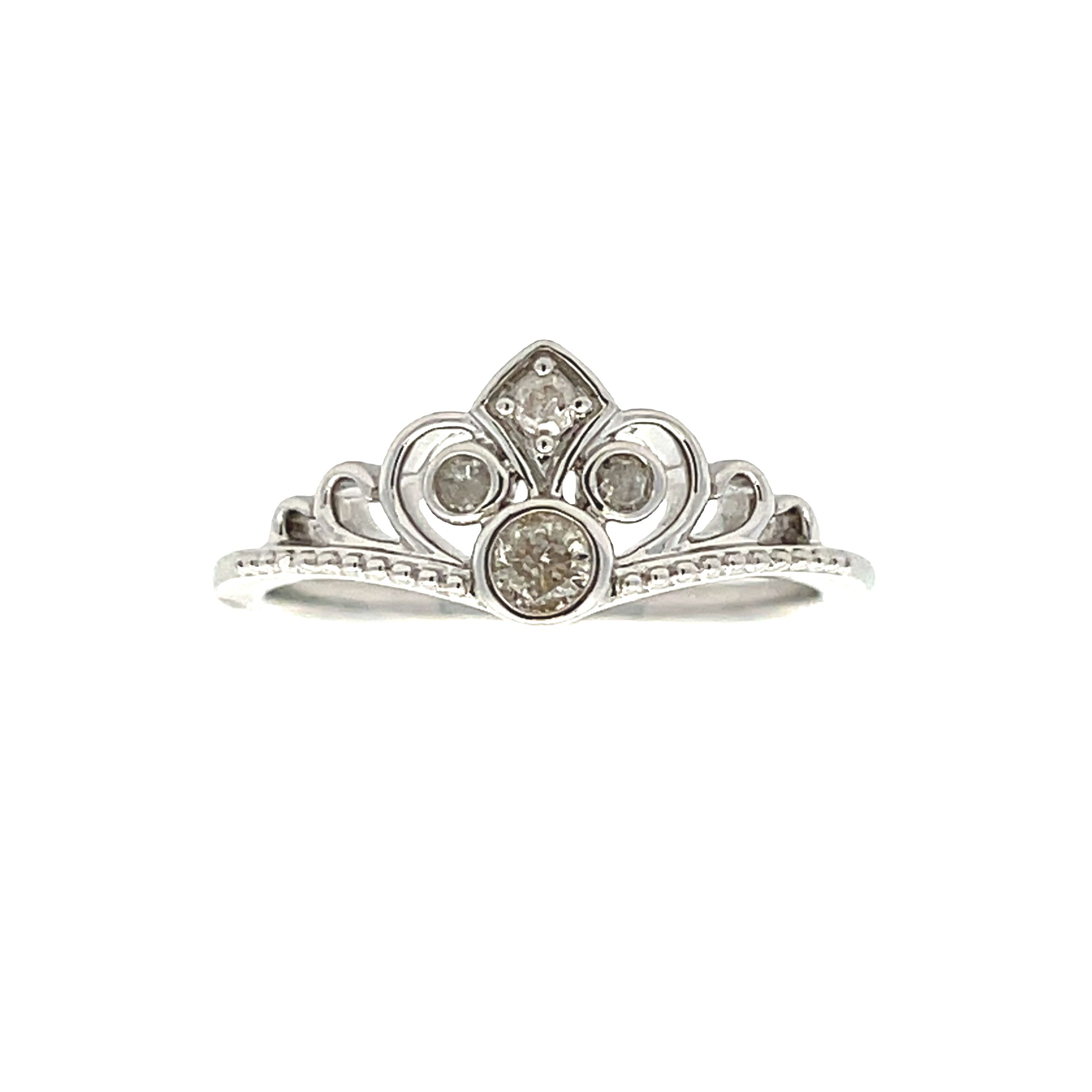 Genuine .17ct Diamond Ring Sterling Silver by Bids.com