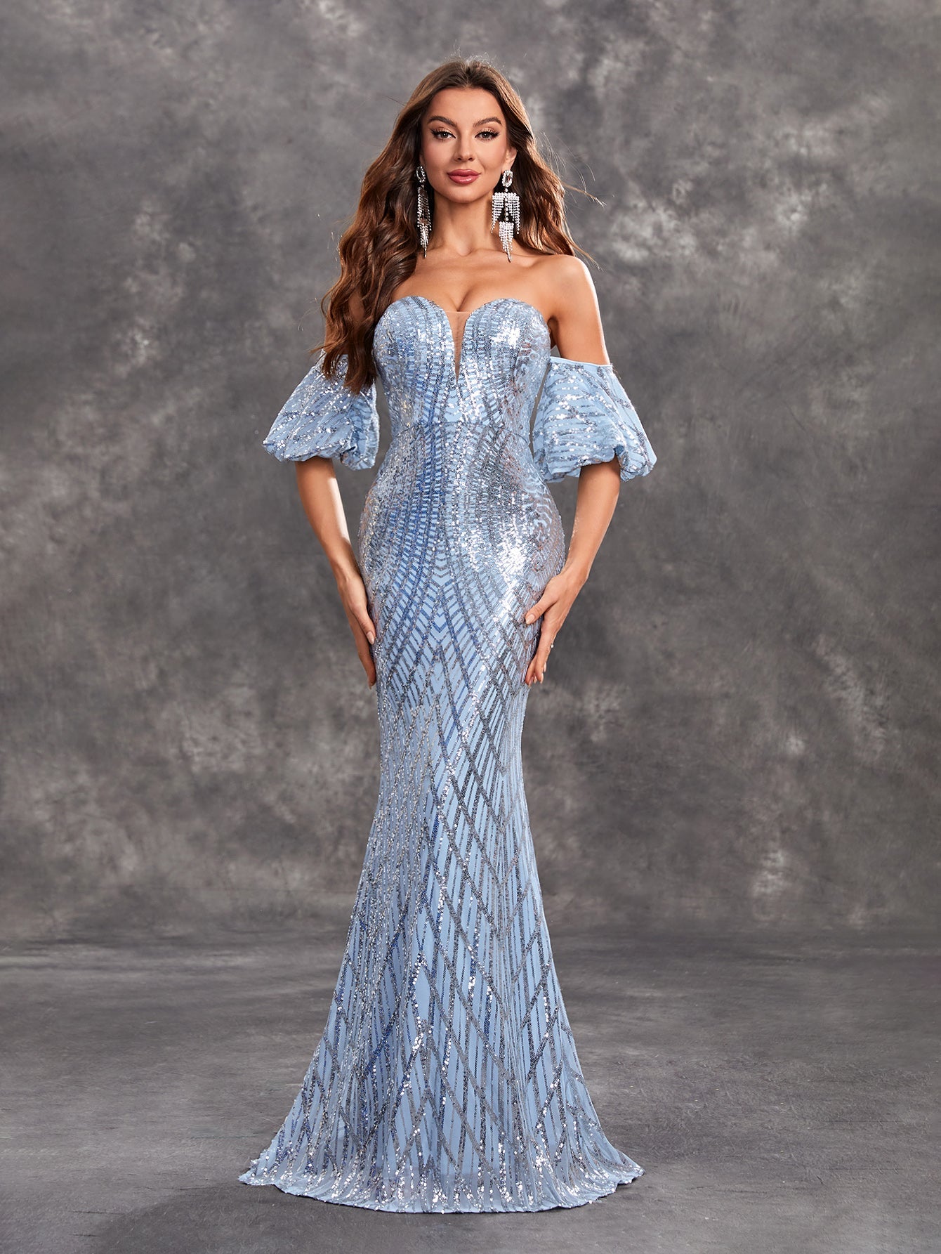 Annual Party Evening Dress Women Long Sleeveless Women Clothing Sexy Tube Top Sequ Dress by Ragazza