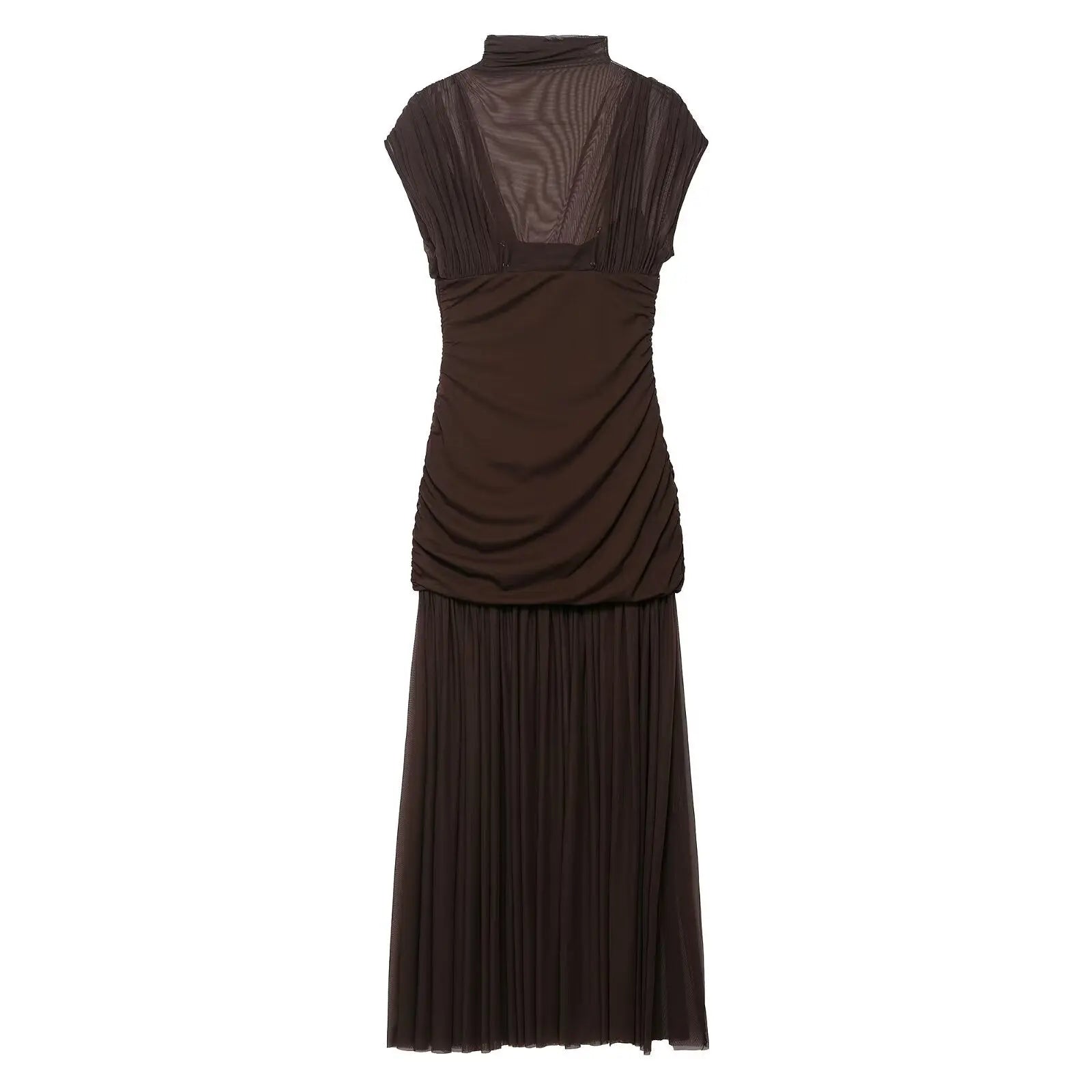 Summer Floral Ribbon Silk Net Stitching Dress