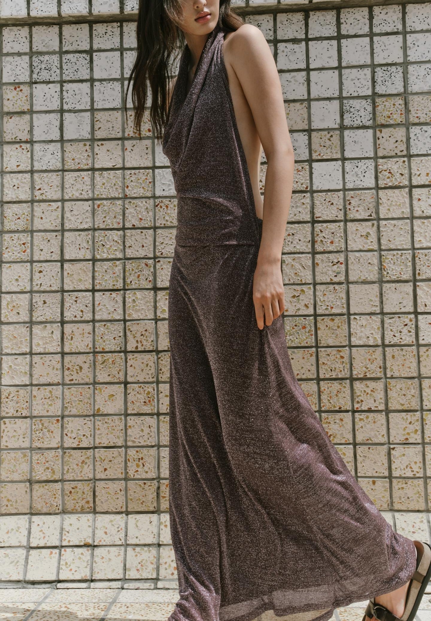 Women Clothing Autumn Backless Metallic Dress by Ragazza