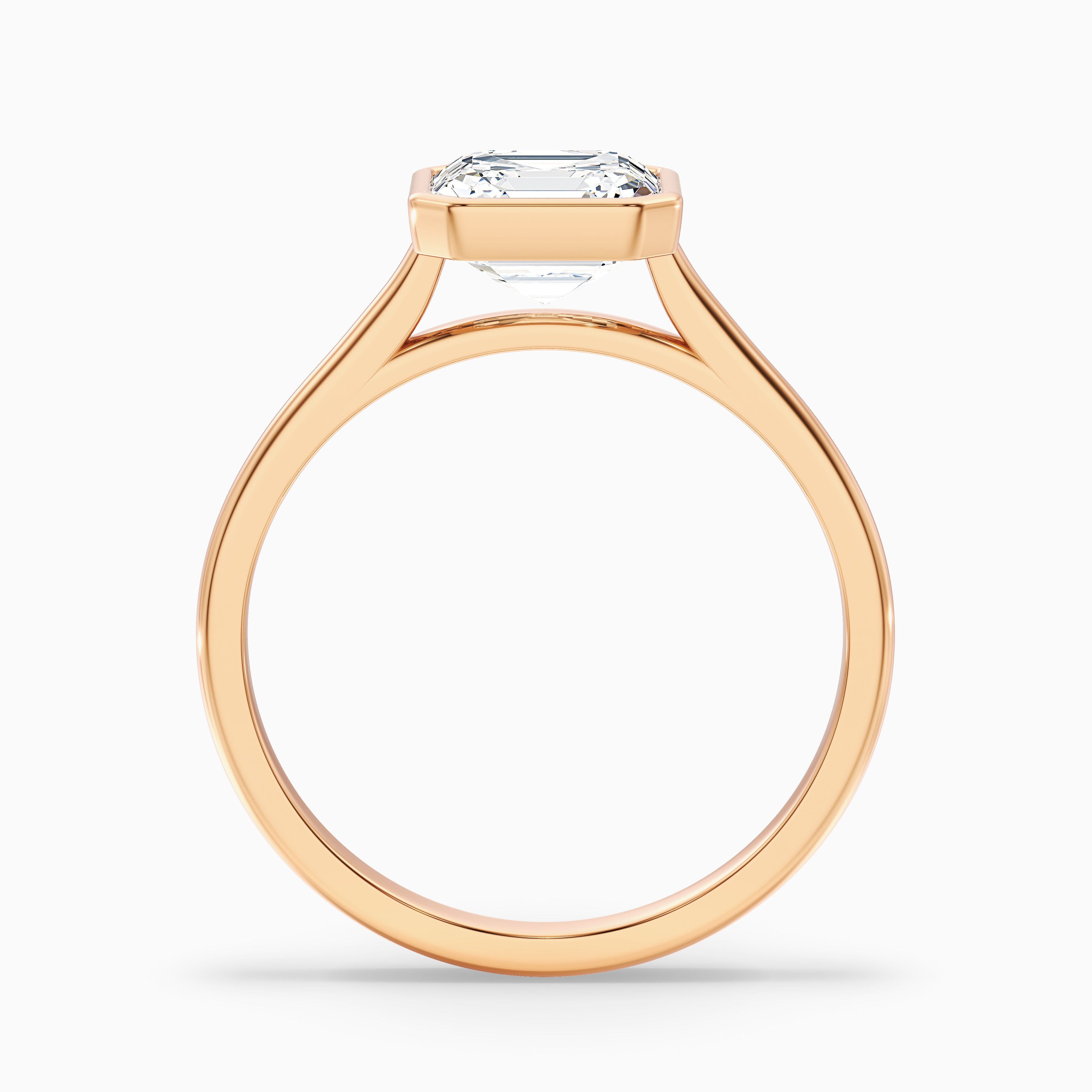 Louisa 2 Carat Asscher Cut Lab Grown Diamond Bezel Set Engagement Ring in 18k White Gold