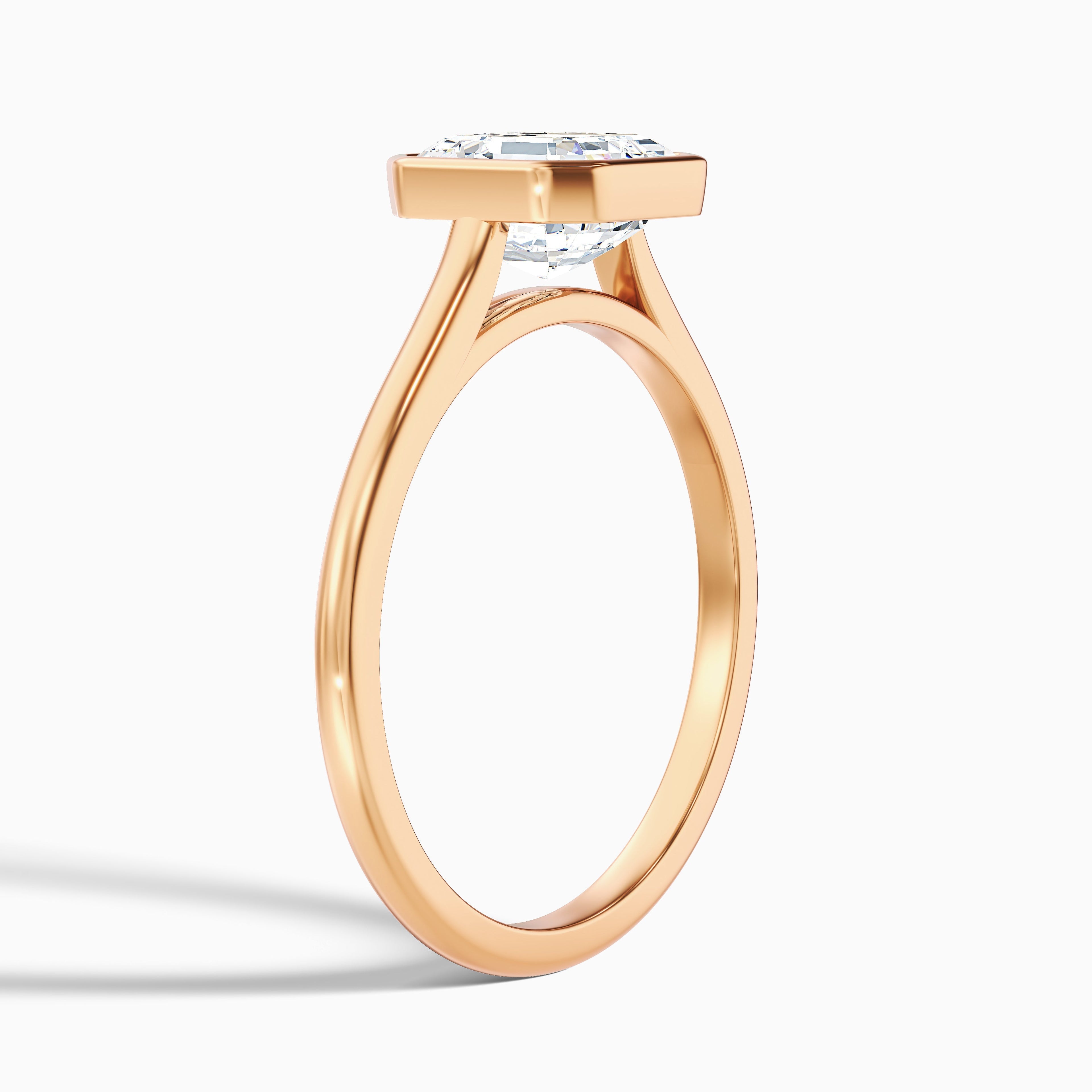 Louisa 3.5 Carat Asscher Cut Lab Grown Diamond Bezel Set Engagement Ring in 925 Sterling Silver