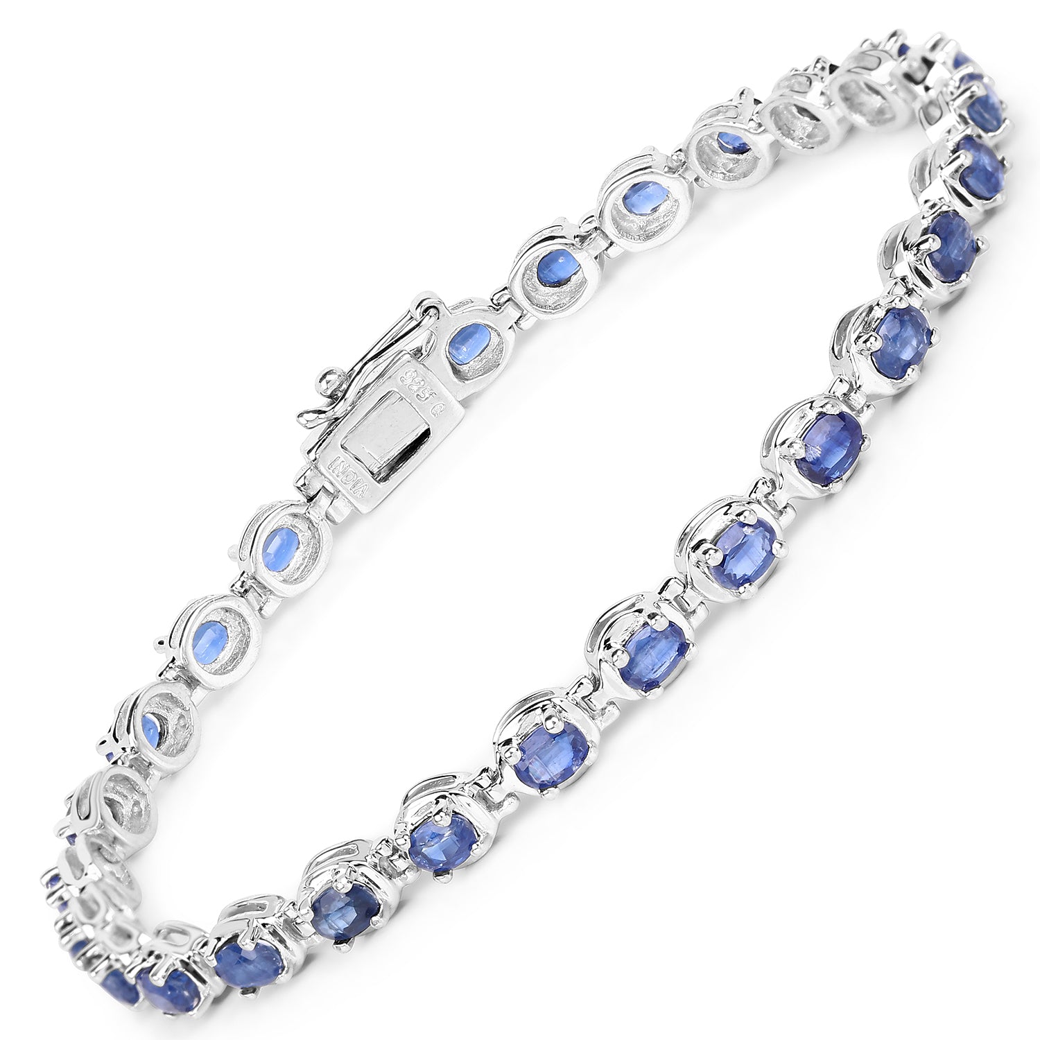 7.02 Carat Genuine Kyanite .925 Sterling Silver Bracelet DestGlow
