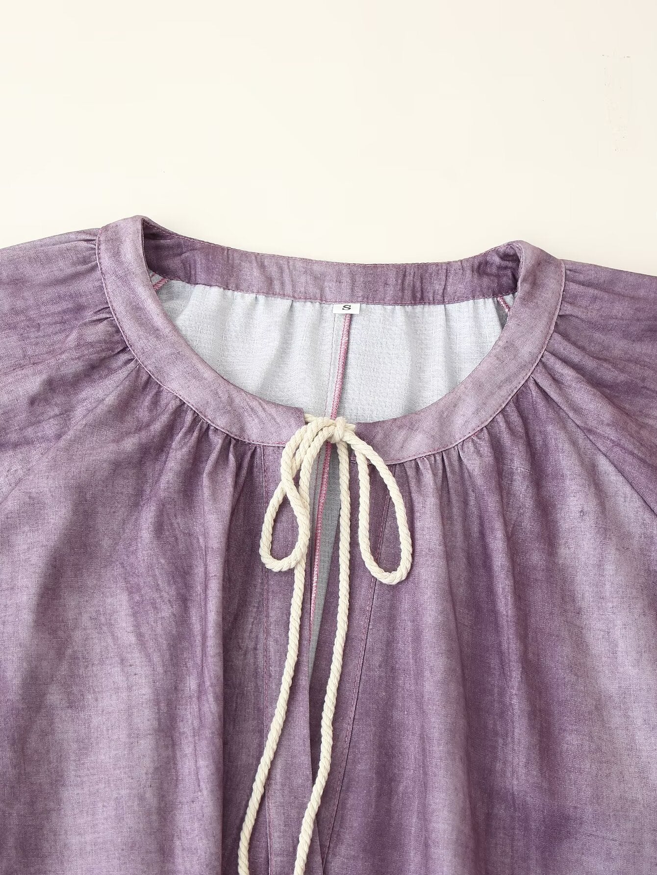 Women Clothing Western Linen Tie Dyed Long Shirt Dress by Ragazza