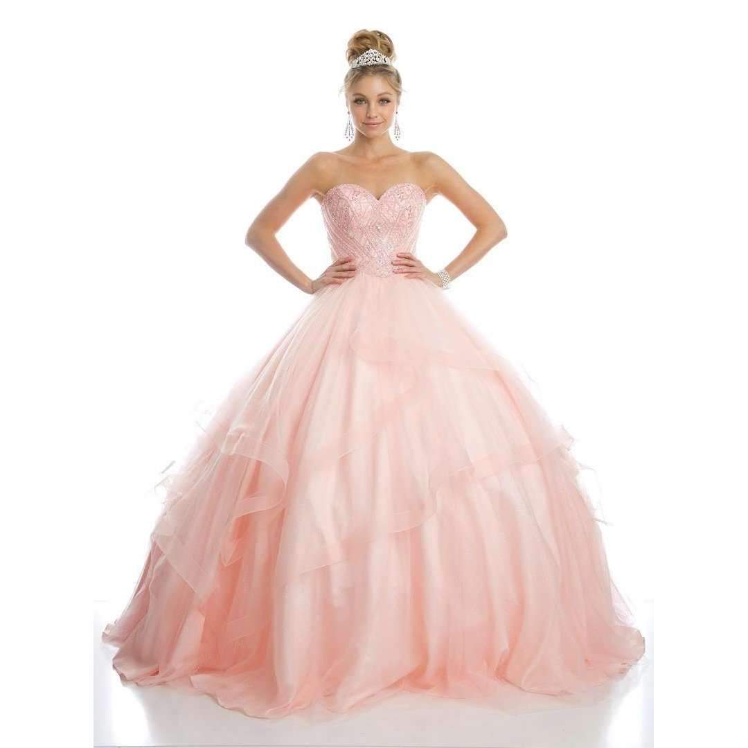 Juliet 1424 Quinceanera Ball Gown Tulle Skirt Arm Bands Beaded Bodice by DiscountDressShop