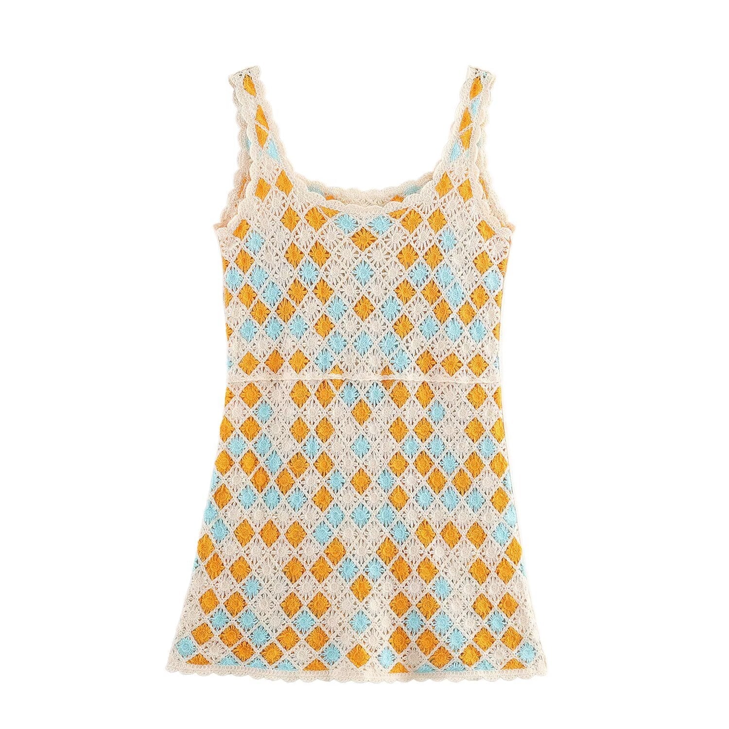 Women Clothing Fall Cute Youth Looking Girlish Crochet Vest Dress by Ragazza