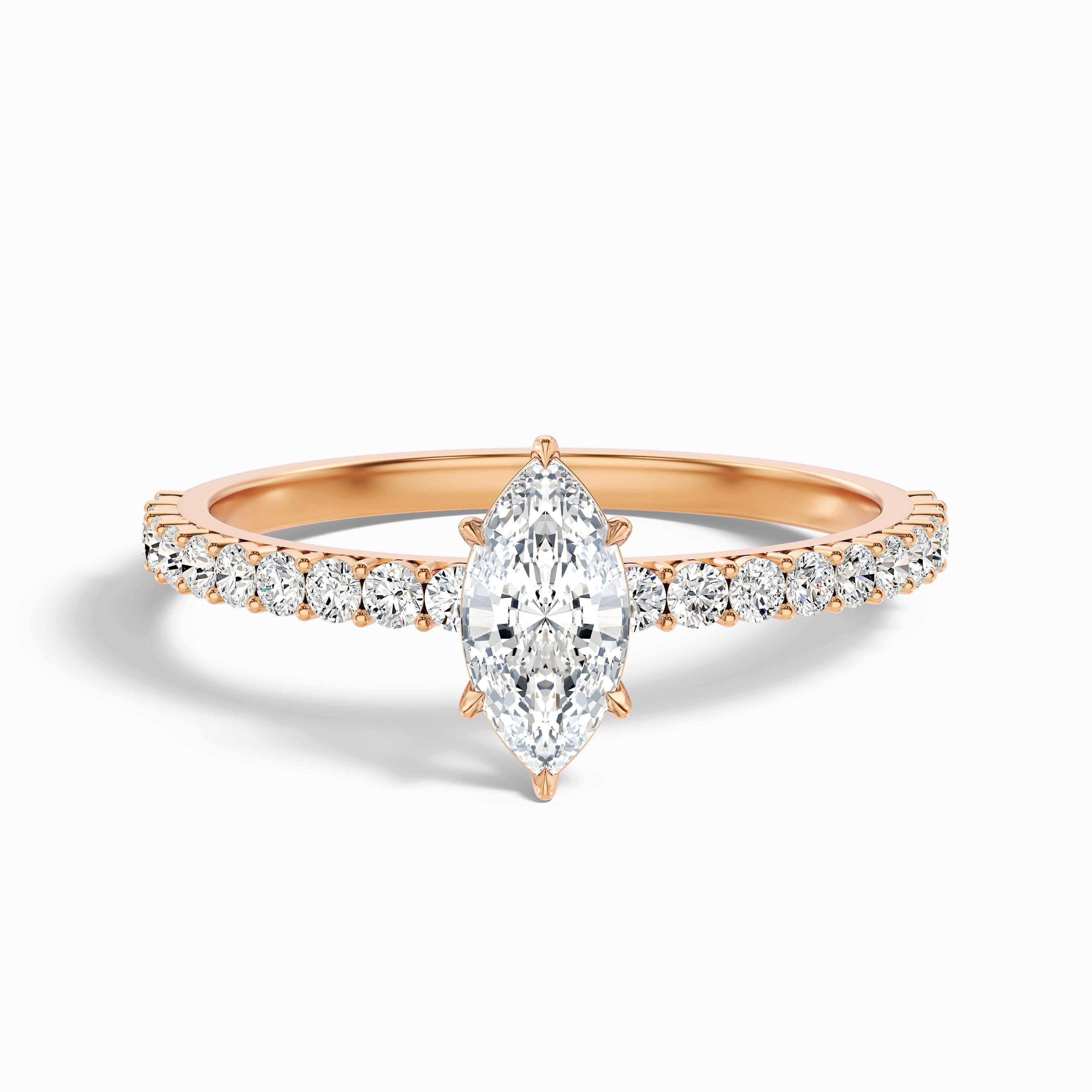 Jamie 4.5 Carat Marquise Side Stone Pave Lab Grown Diamond Ring in 925 Sterling Silver