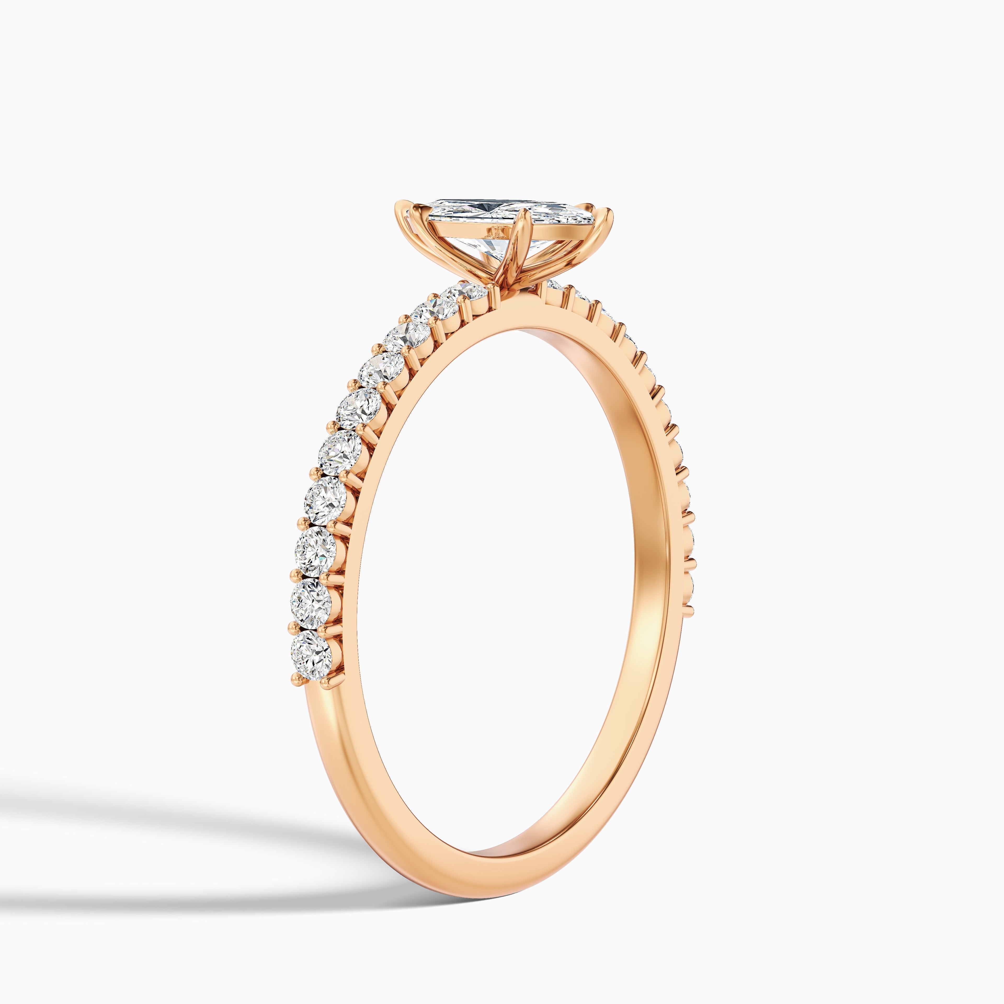 Jamie 4 Carat Marquise Side Stone Pave Lab Grown Diamond Ring in Platinum