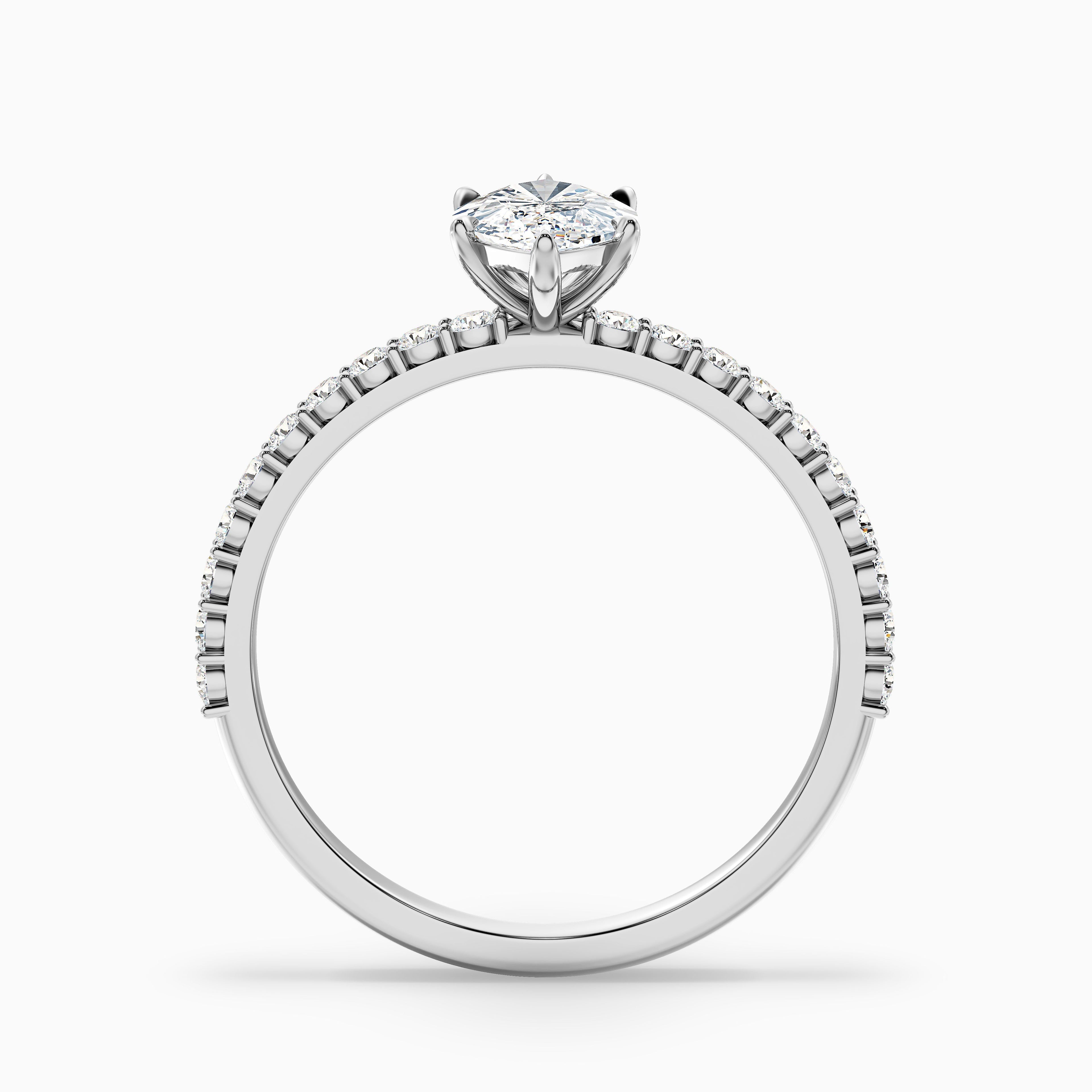 Naomi 2.5 Carat Marquise Side Stone Moissanite Engagement Ring in 925 Sterling Silver