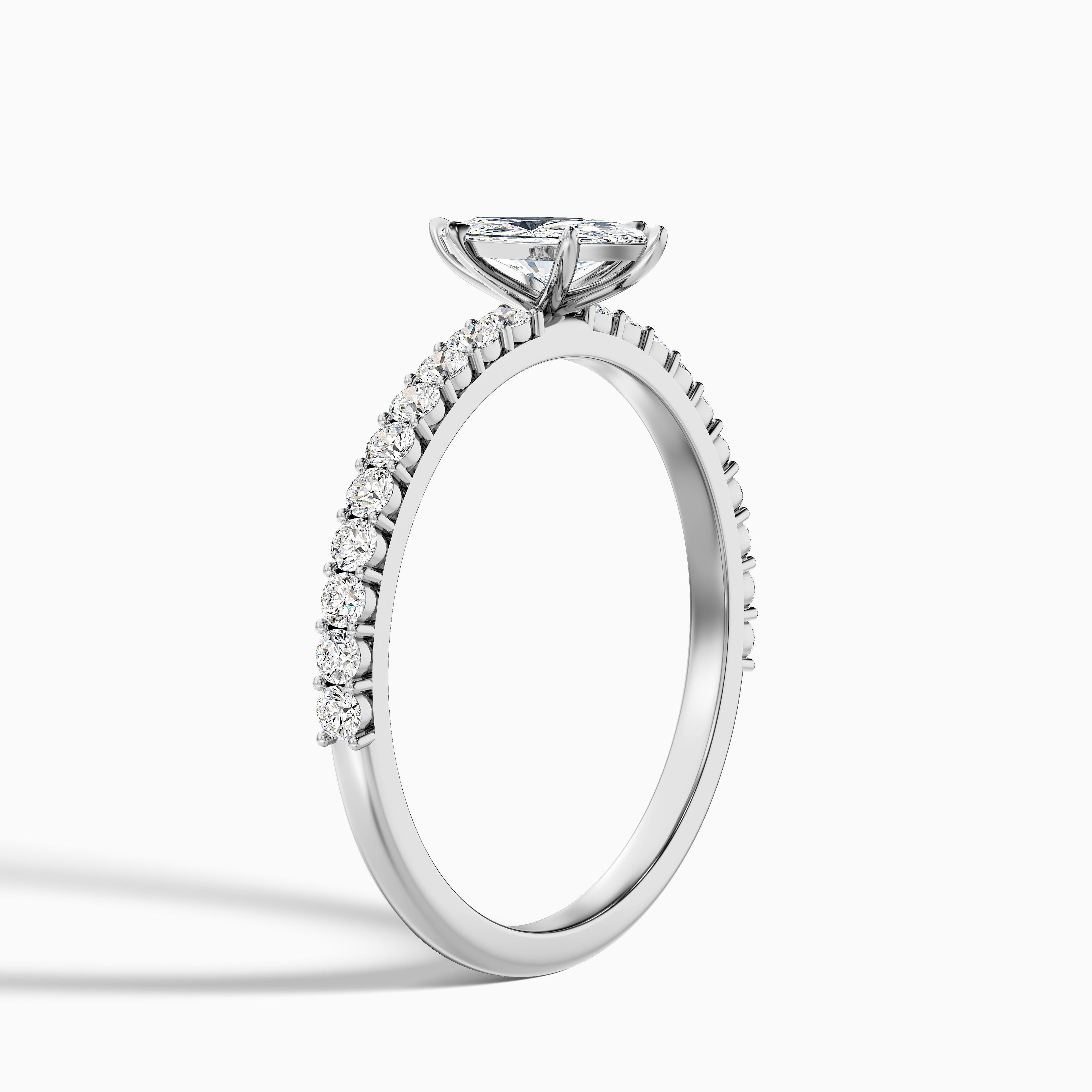 Jamie 4 Carat Marquise Side Stone Pave Lab Grown Diamond Ring in 10k Rose Gold DestGlow
