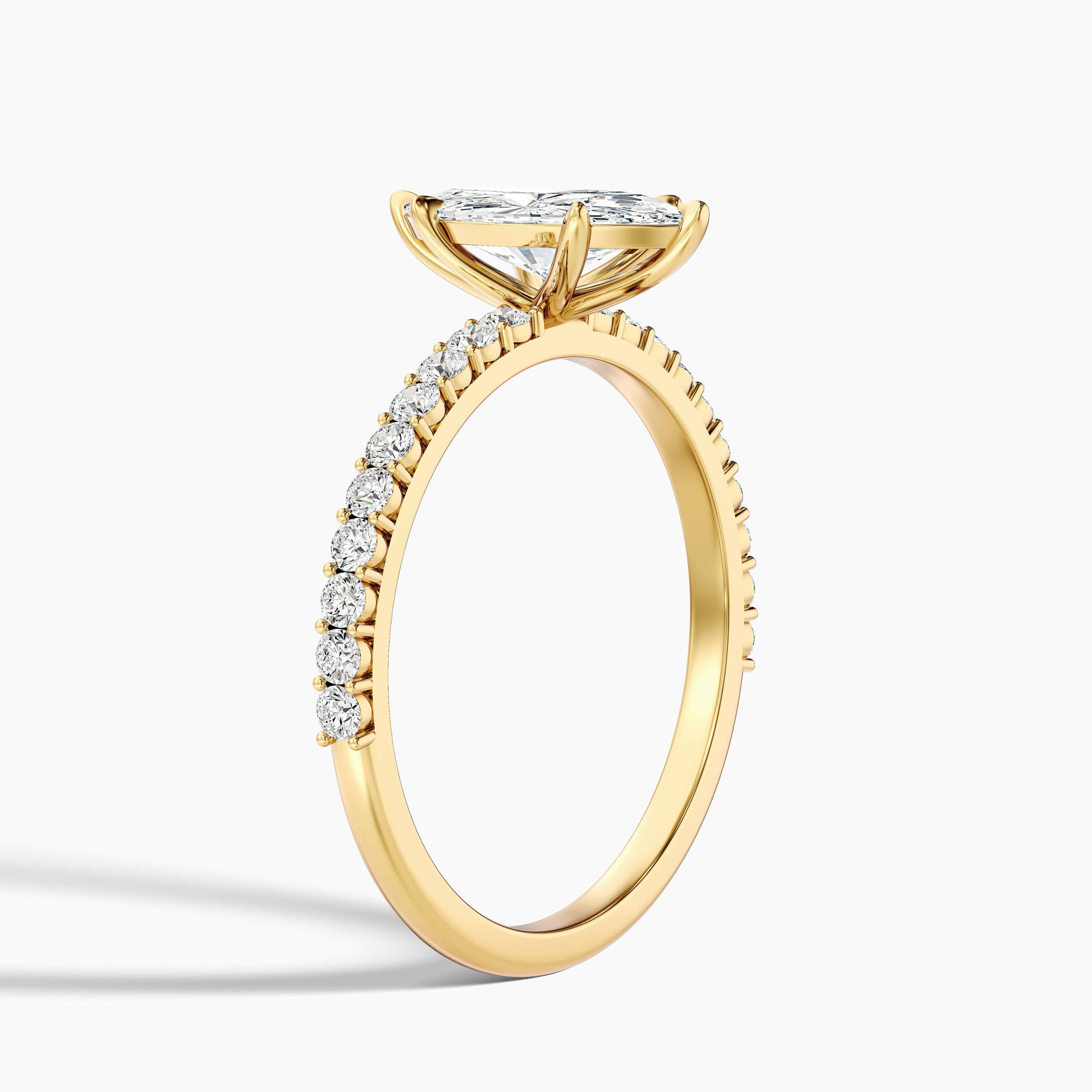 Naomi 2.5 Carat Marquise Side Stone Moissanite Engagement Ring in 14k Rose Gold
