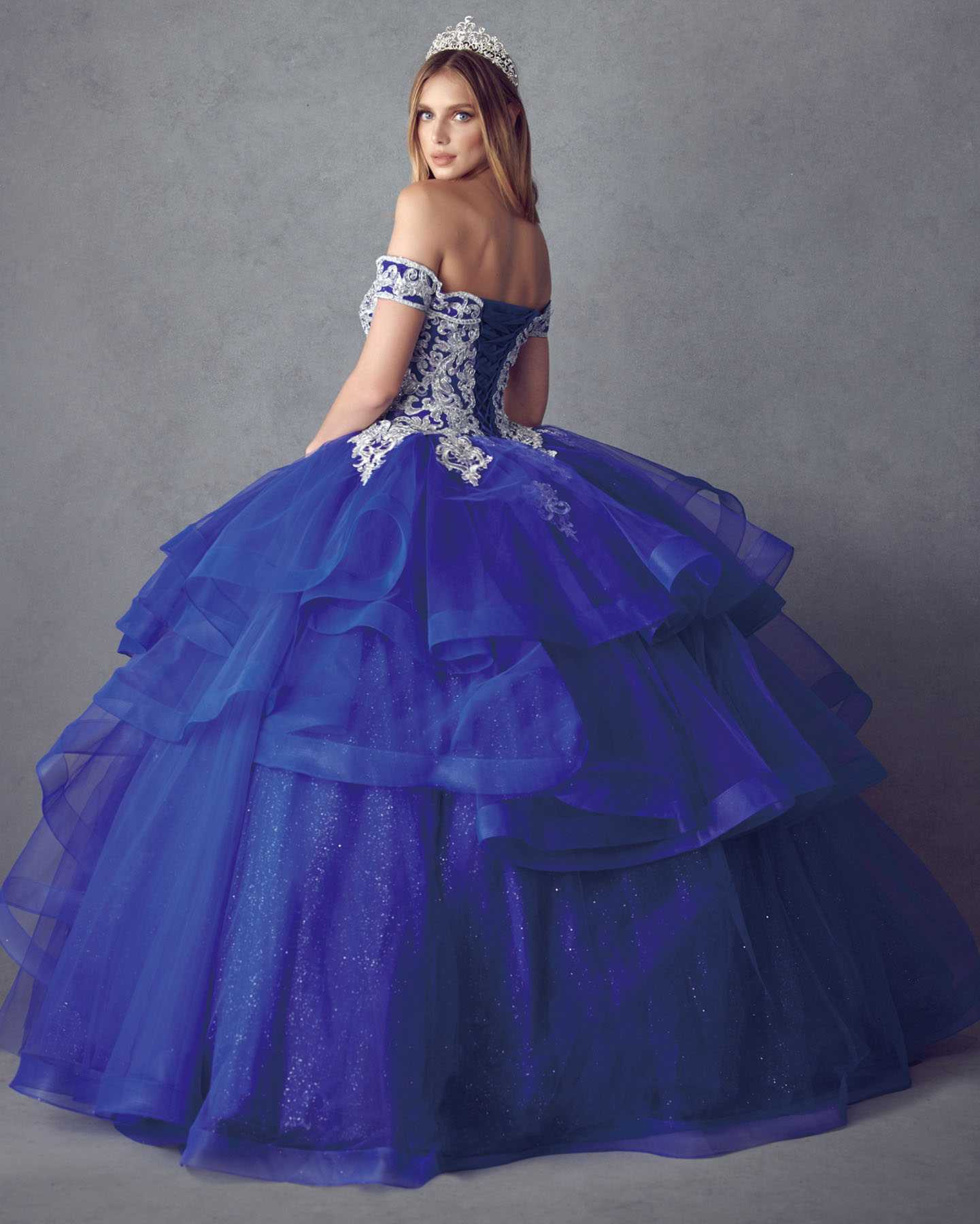 Juliet 1432 Dress Quinceanera Ball Gown Metallic Embroidery Glitter Tulle by DiscountDressShop