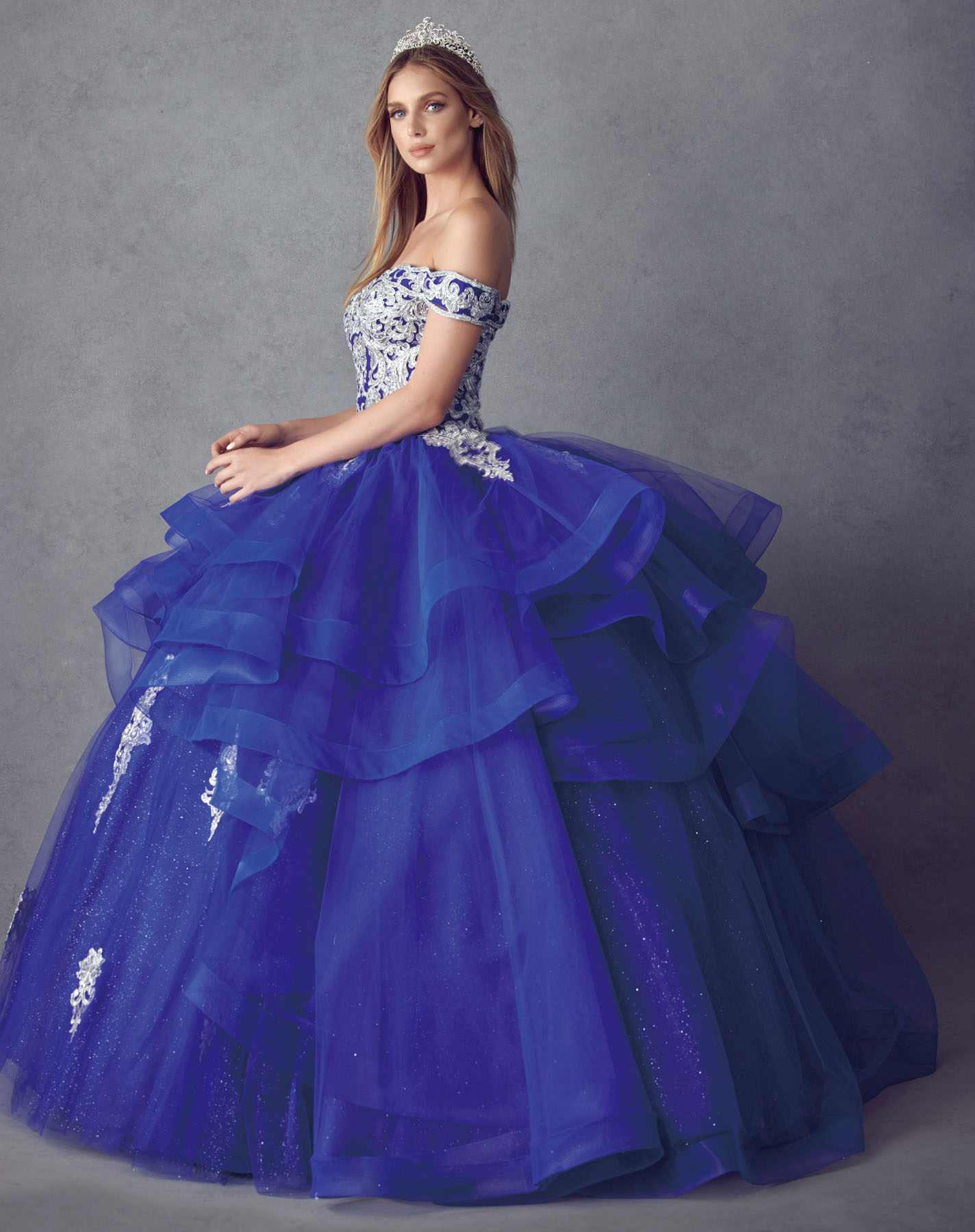 Juliet 1432 Dress Quinceanera Ball Gown Metallic Embroidery Glitter Tulle by DiscountDressShop