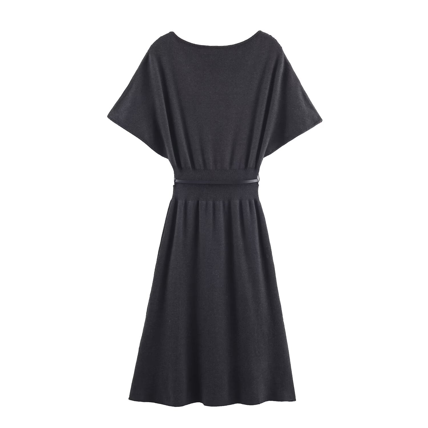 Women with Belt Knitted Mid Length Dress by Ragazza