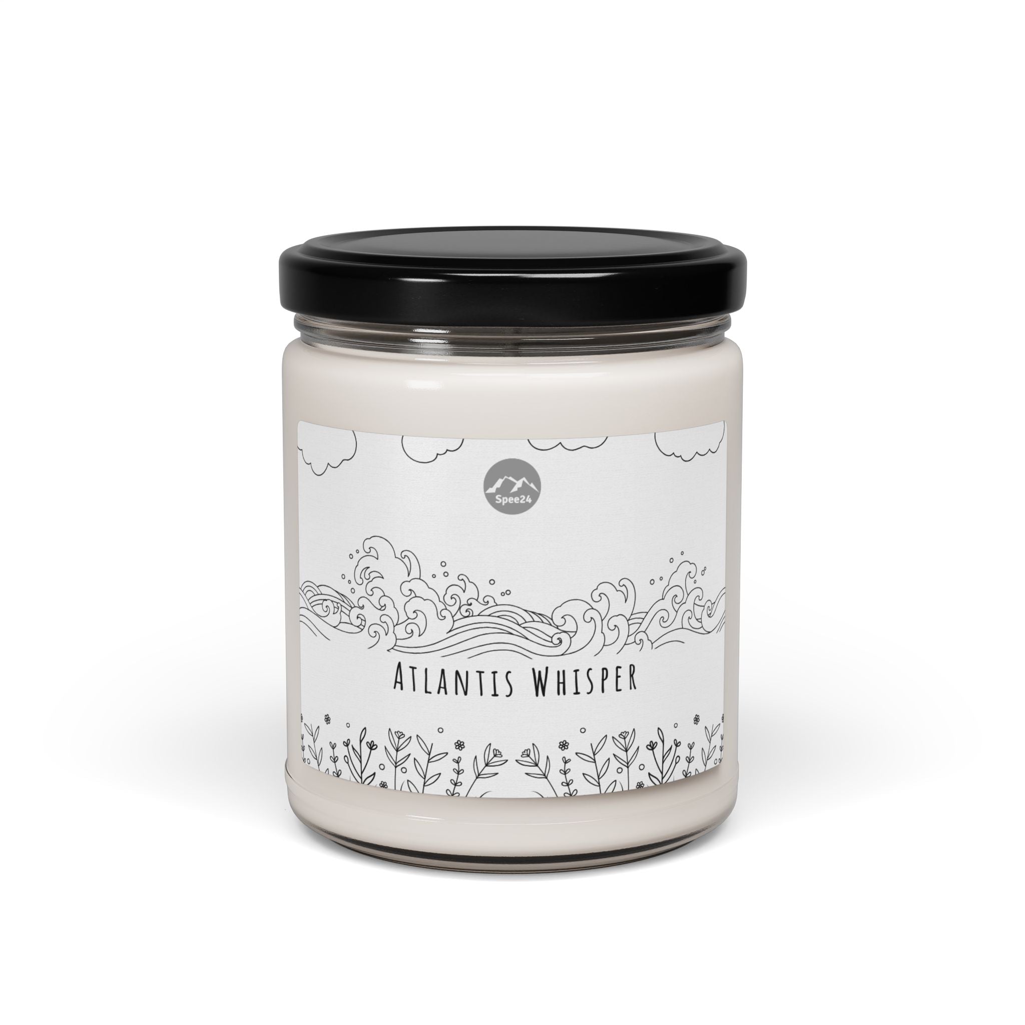 Atlantis Whisper Scented Soy Candle, Relaxing Home Decor, Gift for Her, Aromatherapy Candle, Eco-Friendly Candle -- 9oz by Spee24, LLC