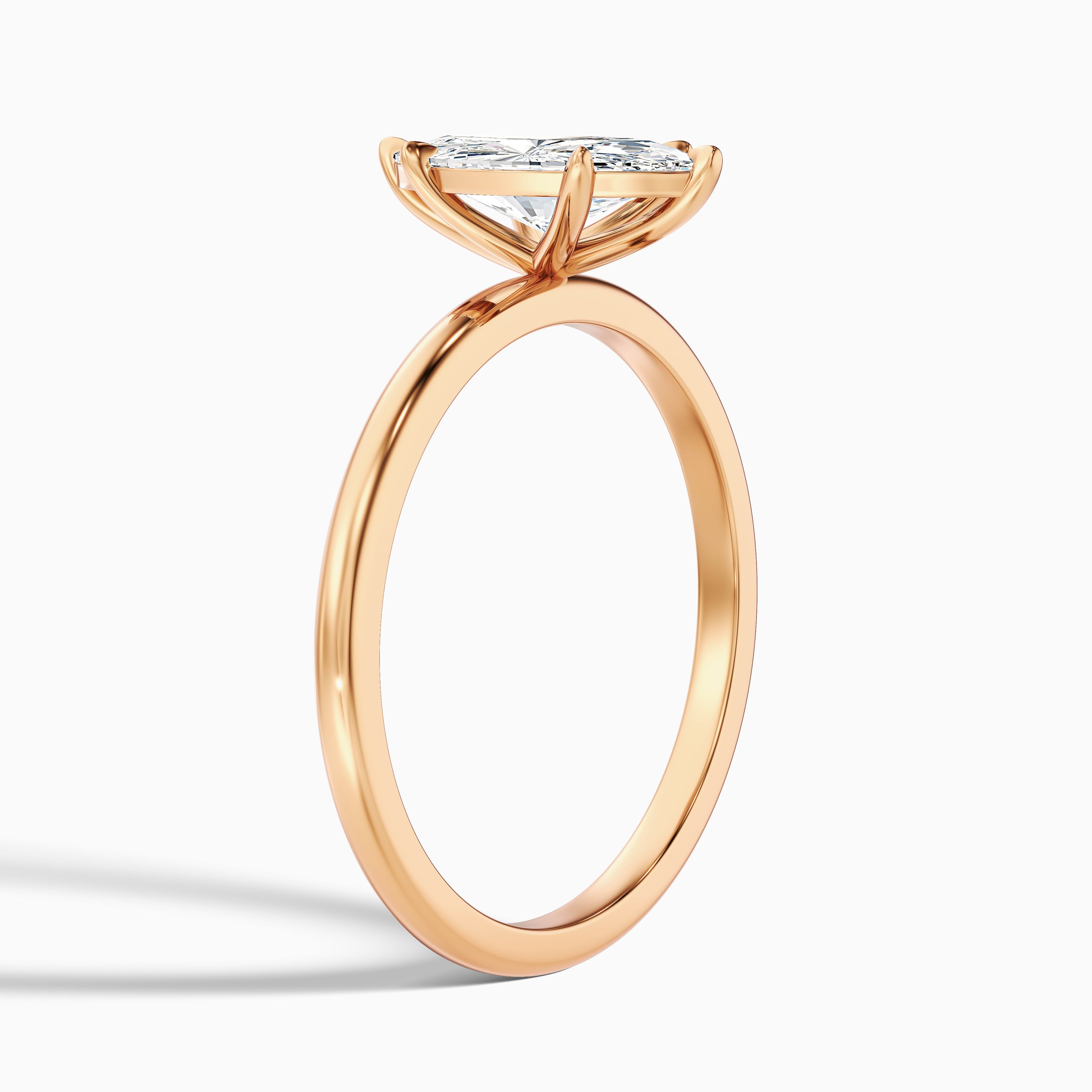 Quinn 5 Carat Marquise Cut Solitaire Moissanite Engagement Ring in 14k Rose Gold