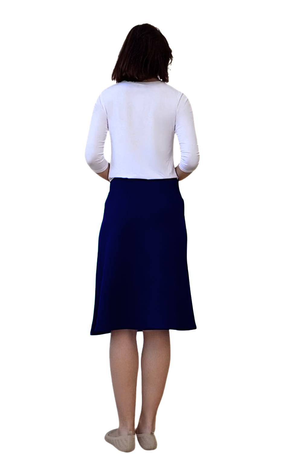 Sporty A-Line Cotton Spandex French Terry Skirt – Knee Length by Kosher Casual USA