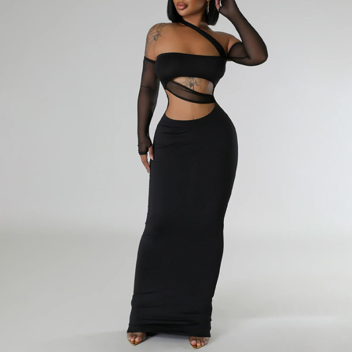 Women Wear Arrival Sexy Sheer Mesh Stitching Dress by Ragazza