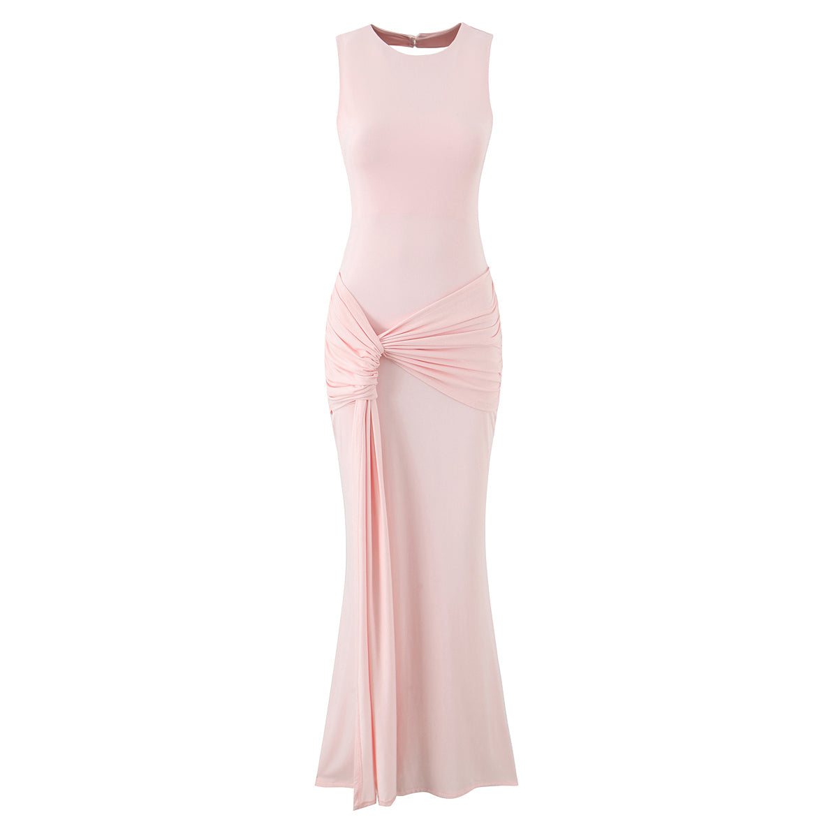 Slim Fit Standard Pleating Twisted Sleeveless Dress Women Summer Elegant Backless Tight Waist Sexy Maxi Dress by Ragazza
