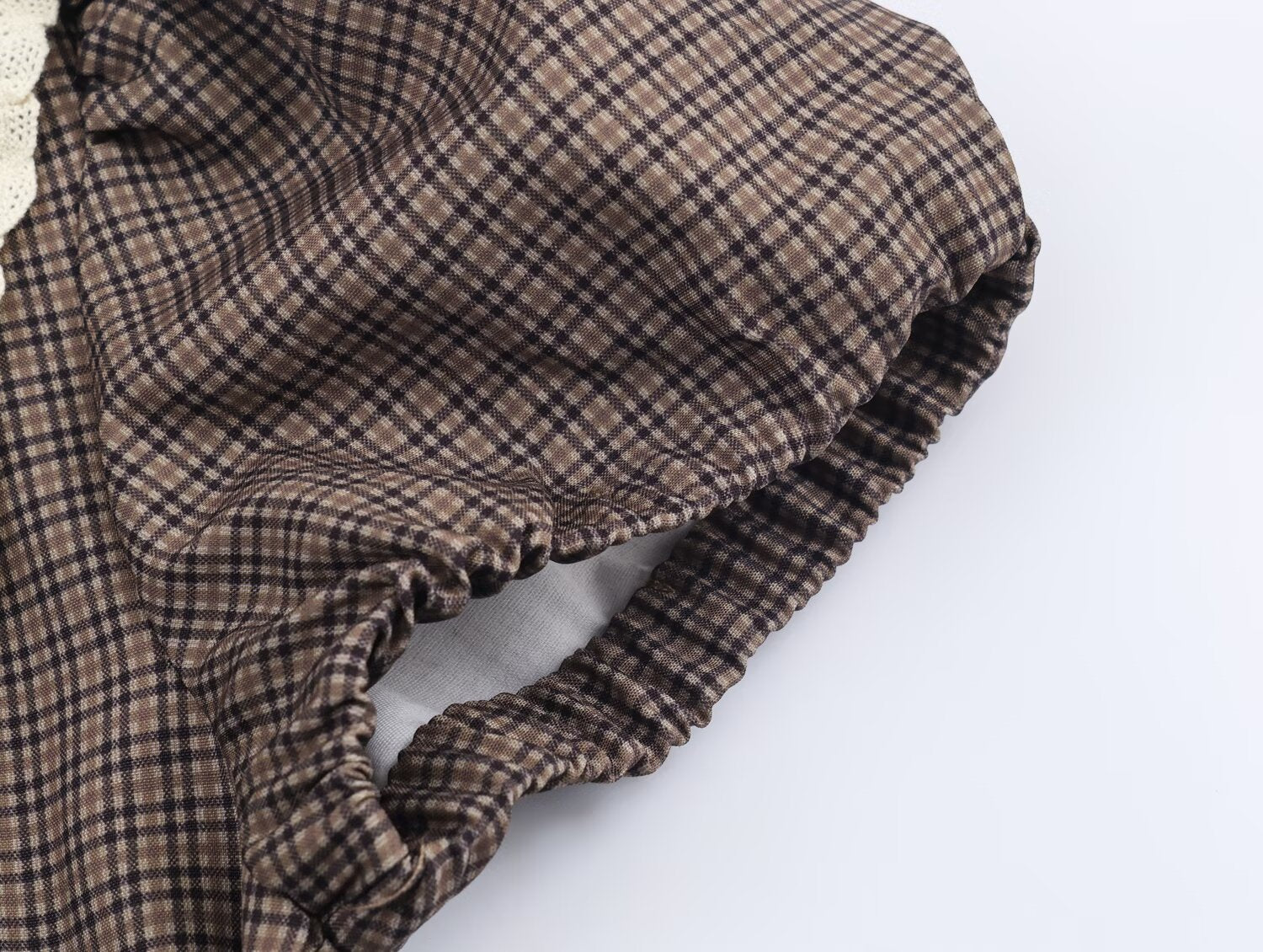 Women Plaid Small round Collared Dress by Ragazza
