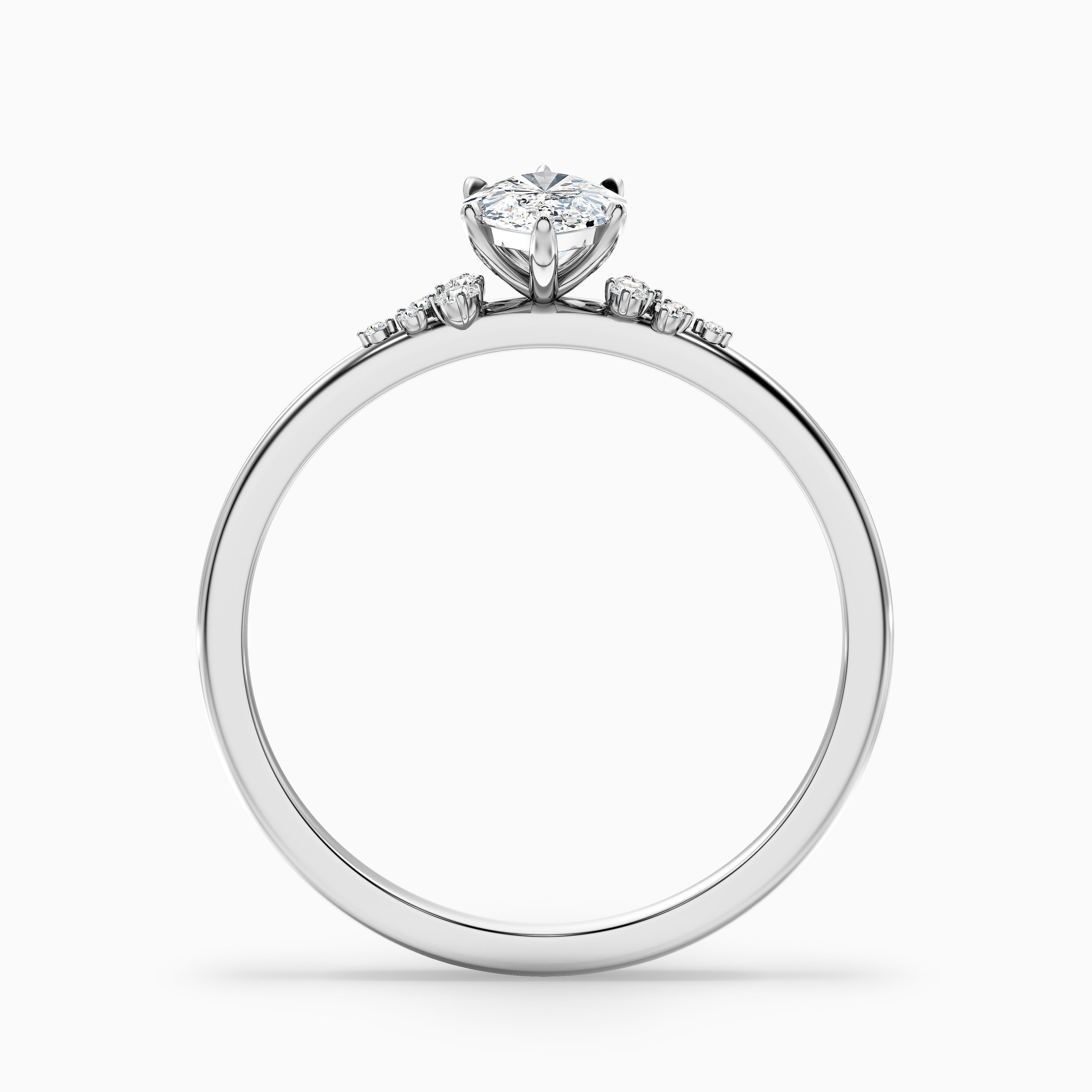 Kyla 2.5 Carat Marquise Cut Side Stone Lab Grown Diamond Ring in 925 Sterling Silver