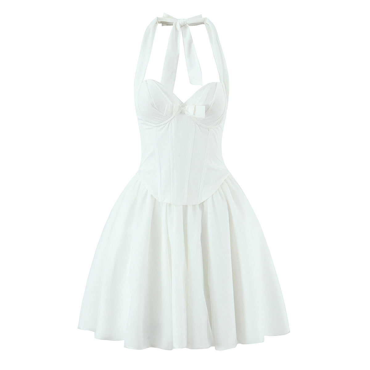 Women Clothing Boning Corset Steel Bracket Halter Mesh Camisole Dress by Ragazza