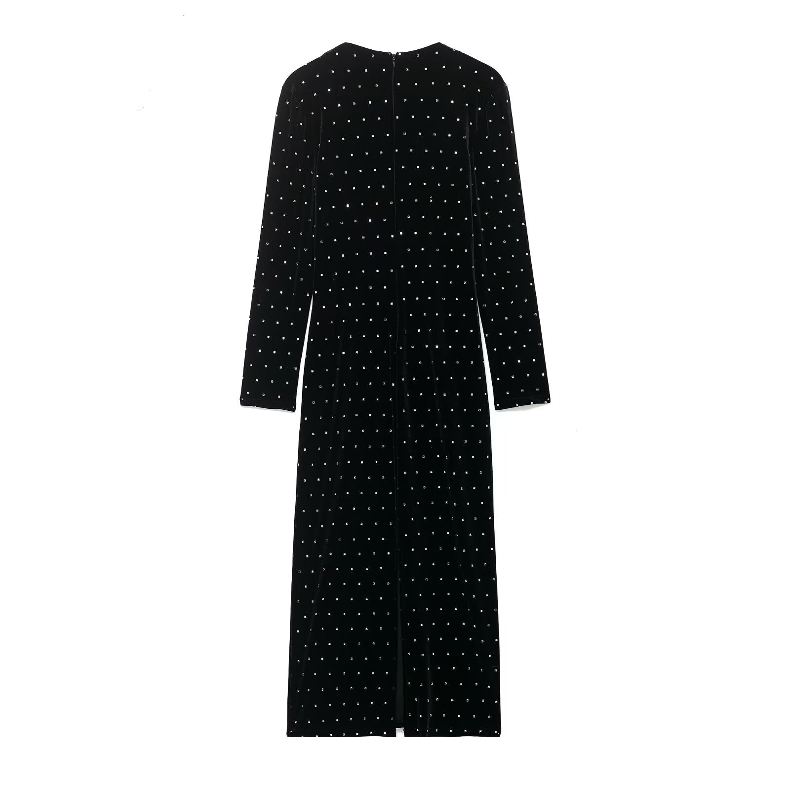 Women Clothing Autumn Bright Beaded Velvet Midi Dress by Ragazza
