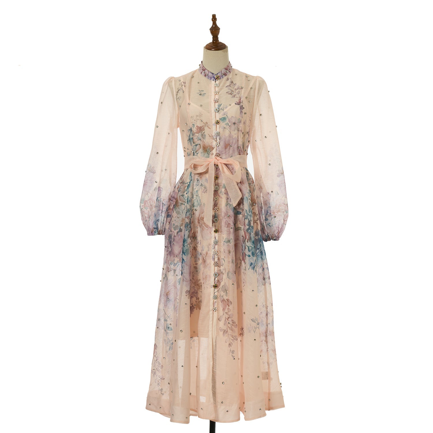 Women Printed Diamond Long Dress Two Piece Sets