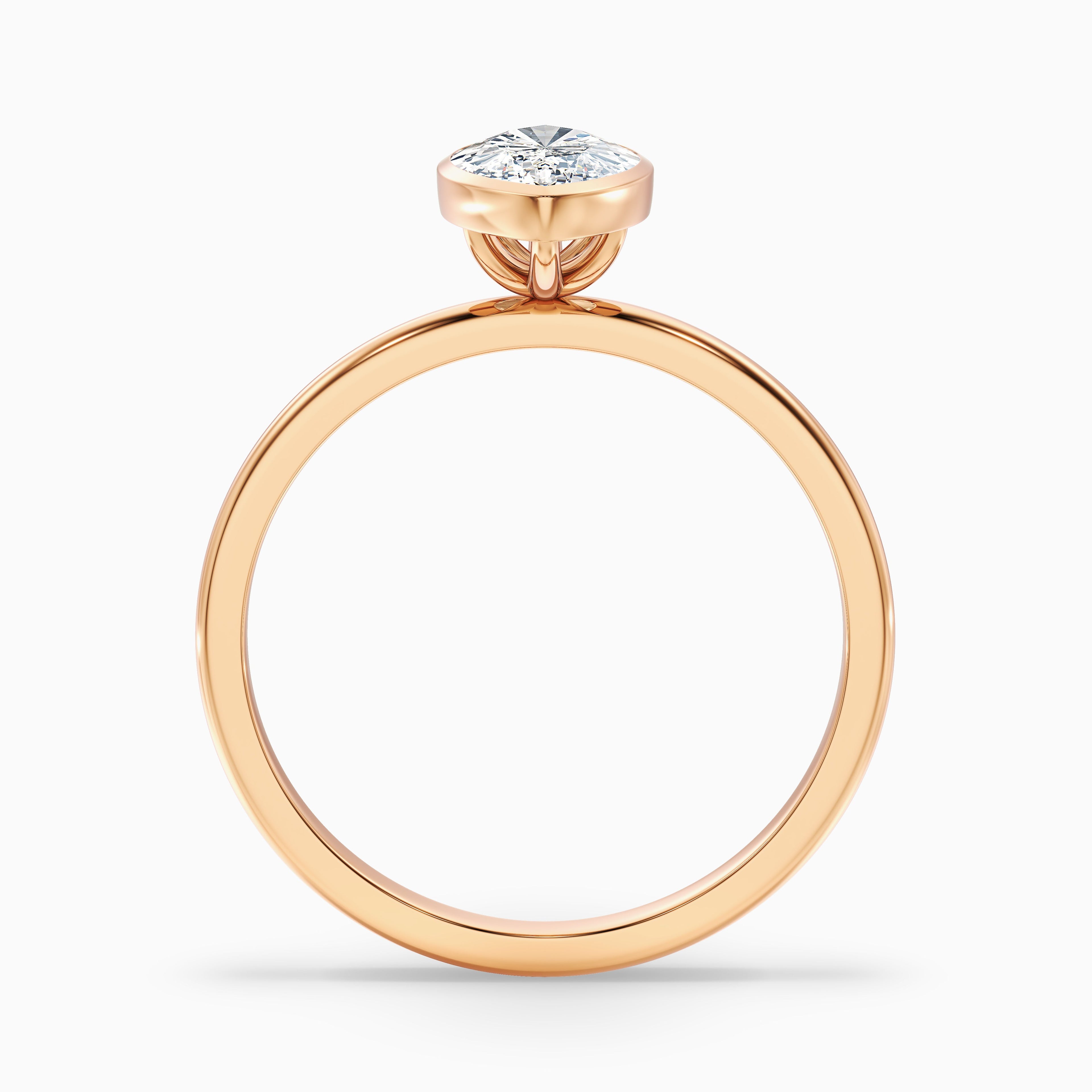 Leah 2.5 Carat Marquise Cut Bezel Set Lab Grown Diamond Ring in 10k White Gold