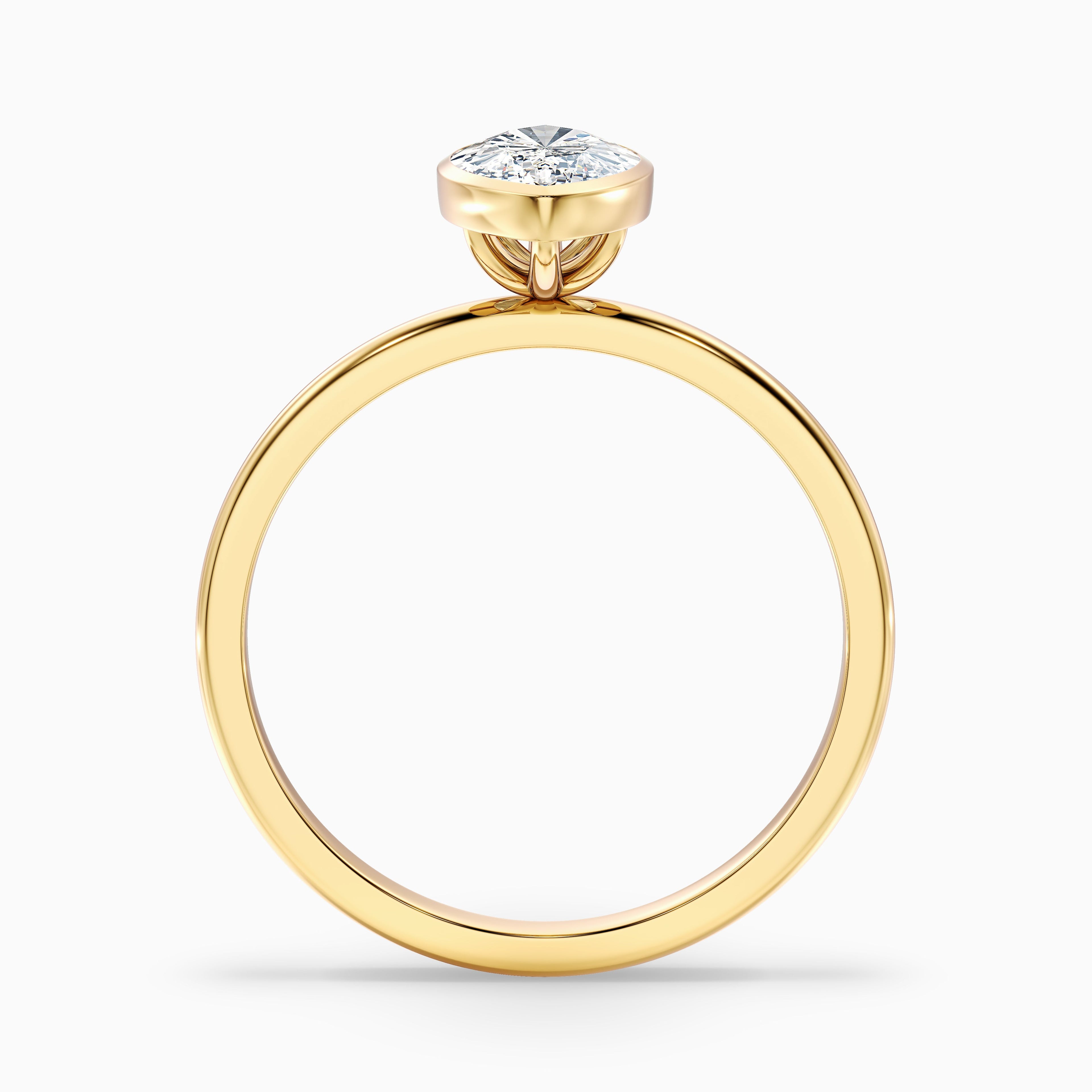 Leah 3.5 Carat Marquise Cut Bezel Set Lab Grown Diamond Ring in 18k Yellow Gold