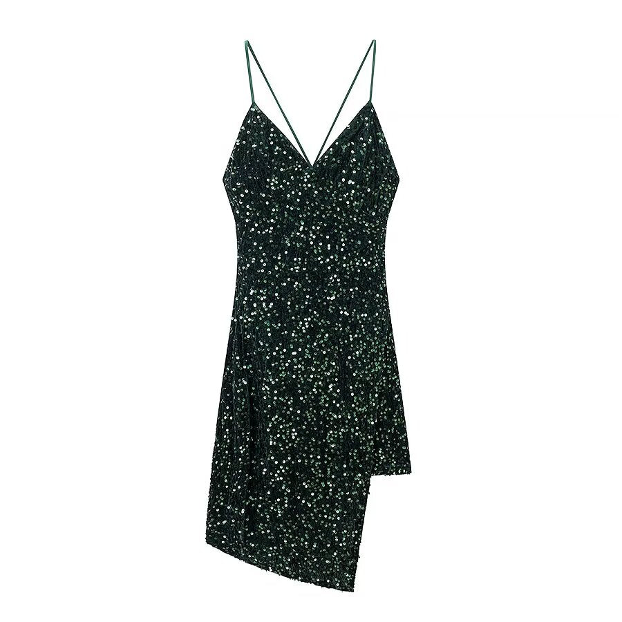 Women Clothing Spring Backless Three Dimensional Cut Strap Dress by Ragazza