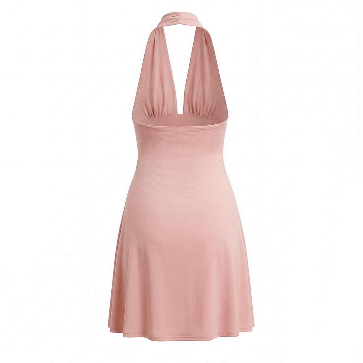 Women Summer Hem Irregular Asymmetric Backless Hanging Collar Dress by Ragazza