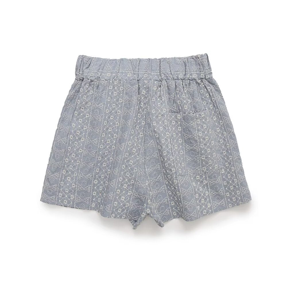 Women Clothing All Match Hollow Out Cutout Embroidery High Waist Casual Shorts by Ragazza