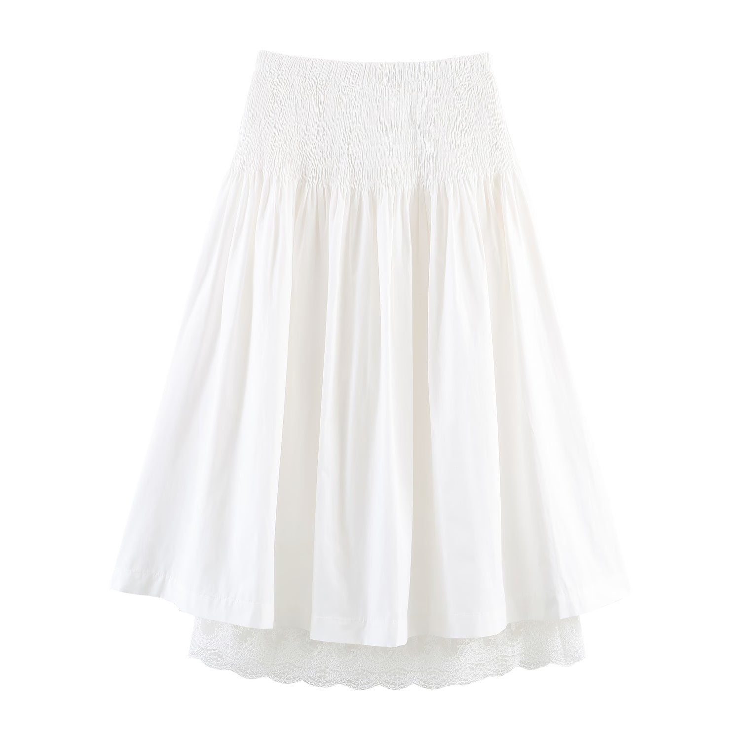 Women Wear Pleated Skirt Women High Waist A line Slimming Elegant Elastic Draping Long Skirt by Ragazza