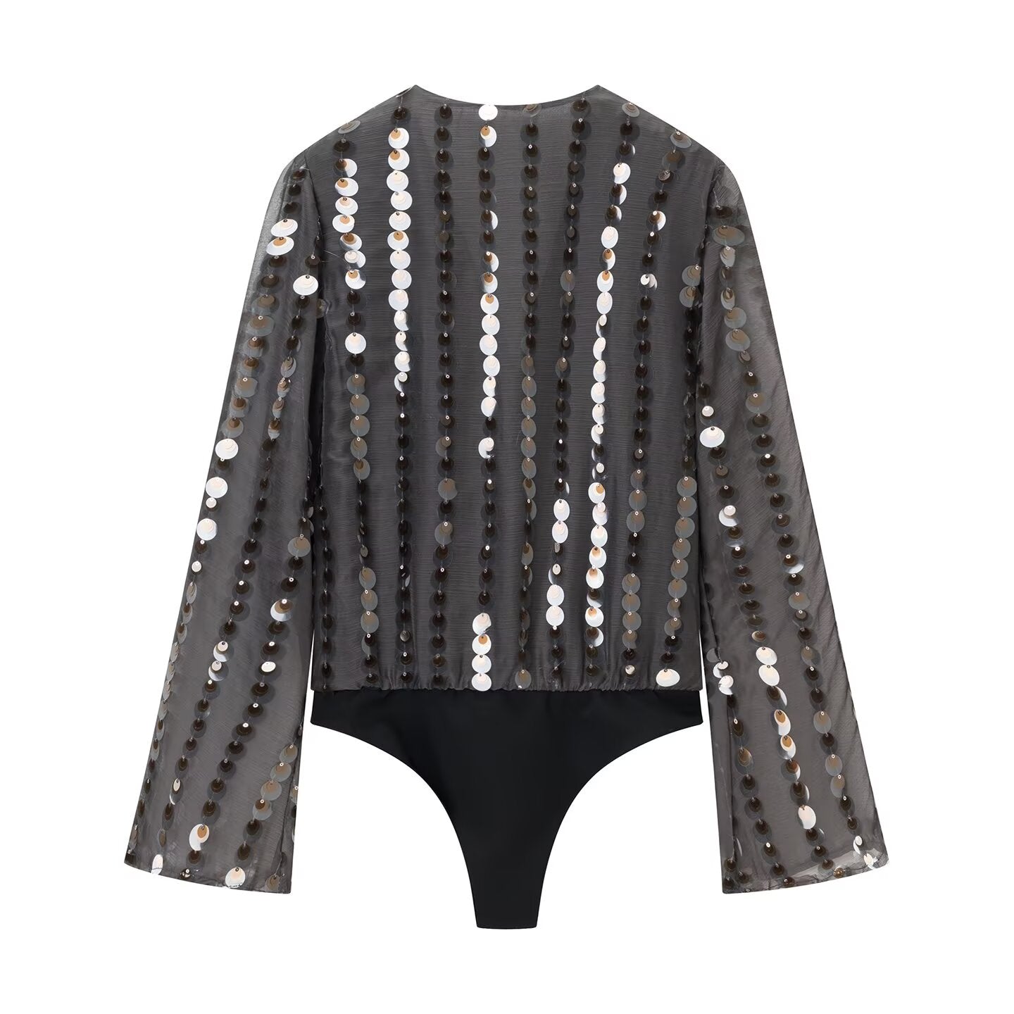 Women Clothing Spring Women Long Sleeve V neck Beads Decoration Jumpsuit by Ragazza