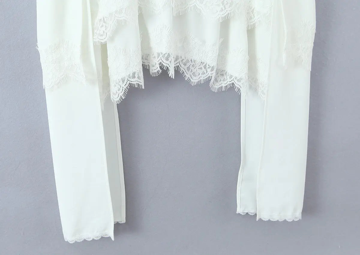 Women Clothing Autumn French Design Lace Decorative Dress