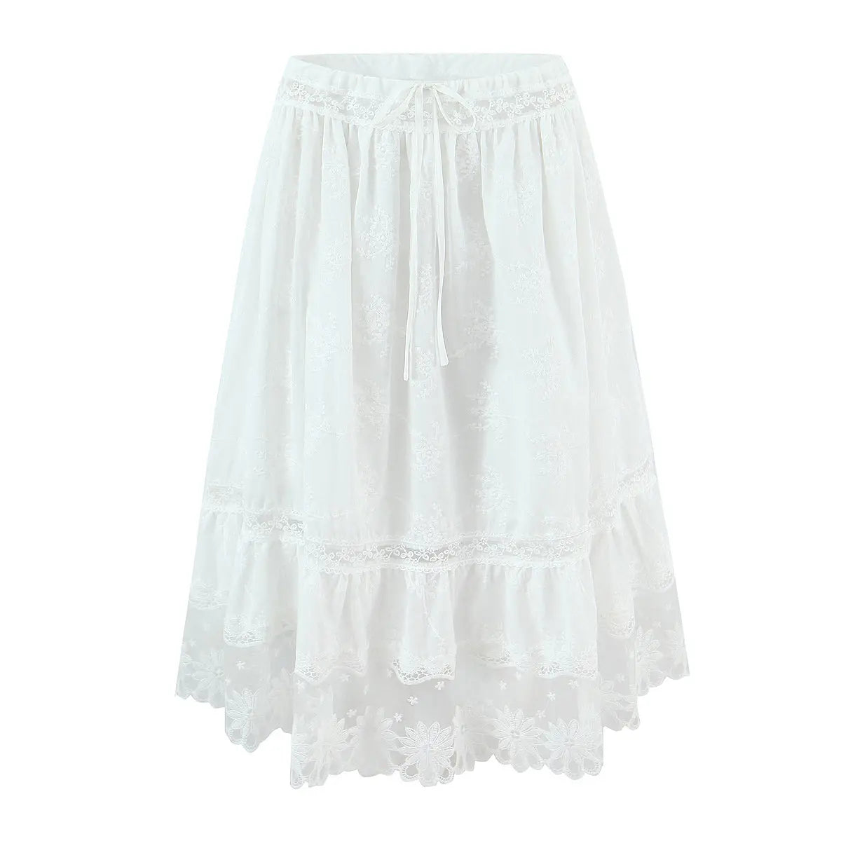 Women Holiday French Lace Overall Skirt Set