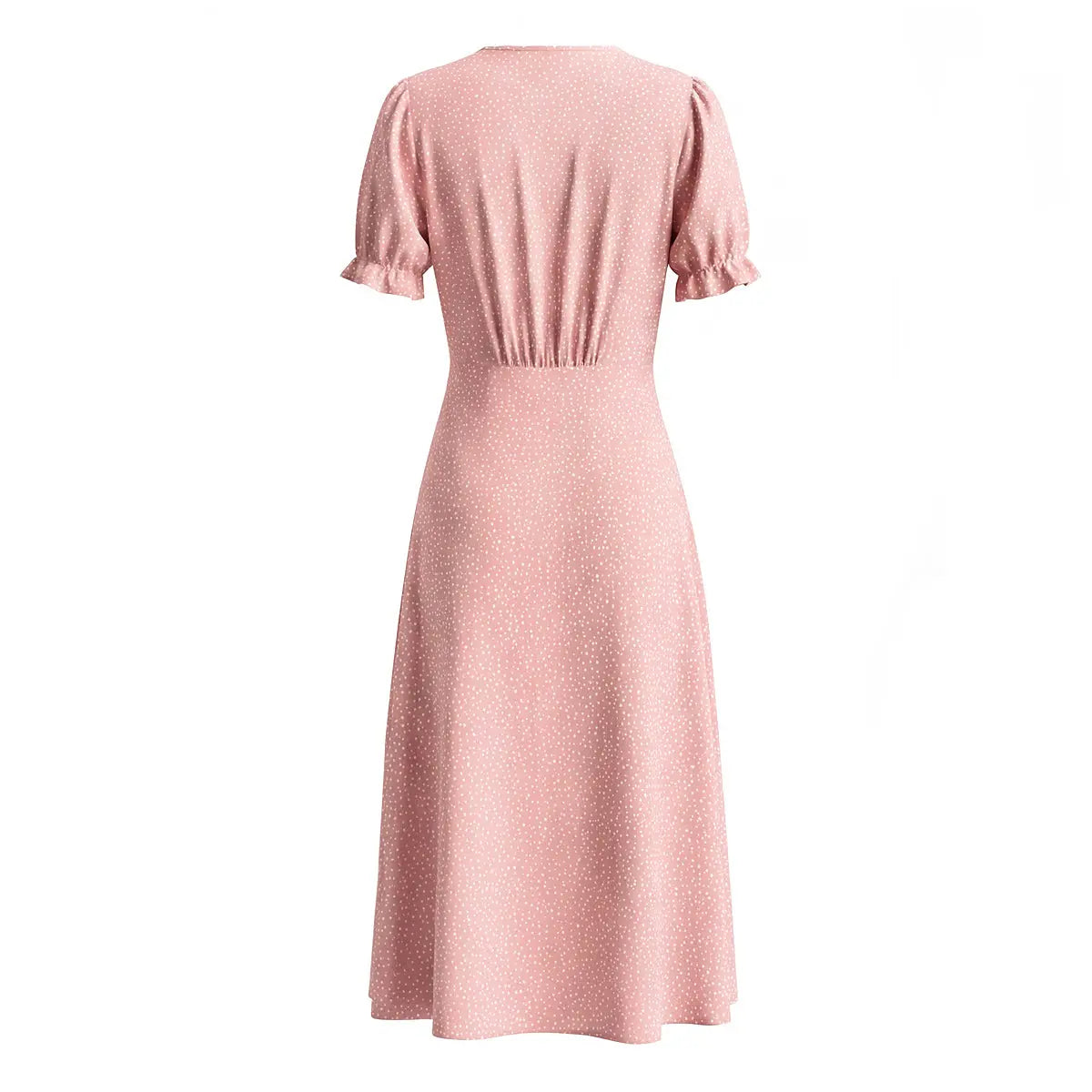 Women Clothing Spring Lace Polka Dot Short Sleeve Dress