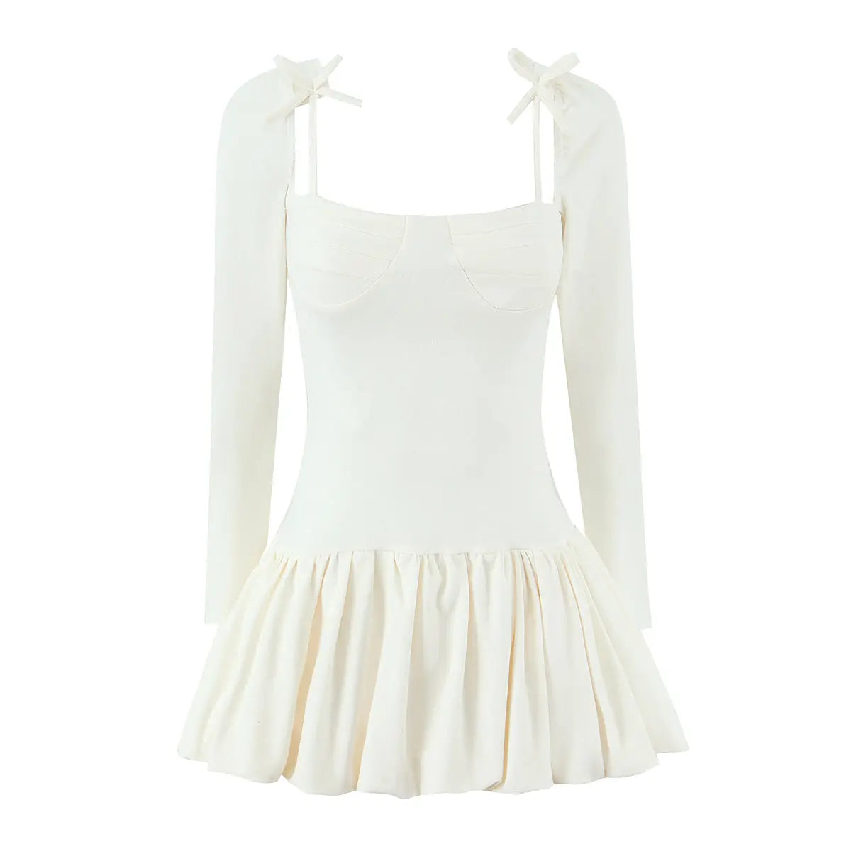 Women Long Sleeve Slim Fit Slimming Short Dress