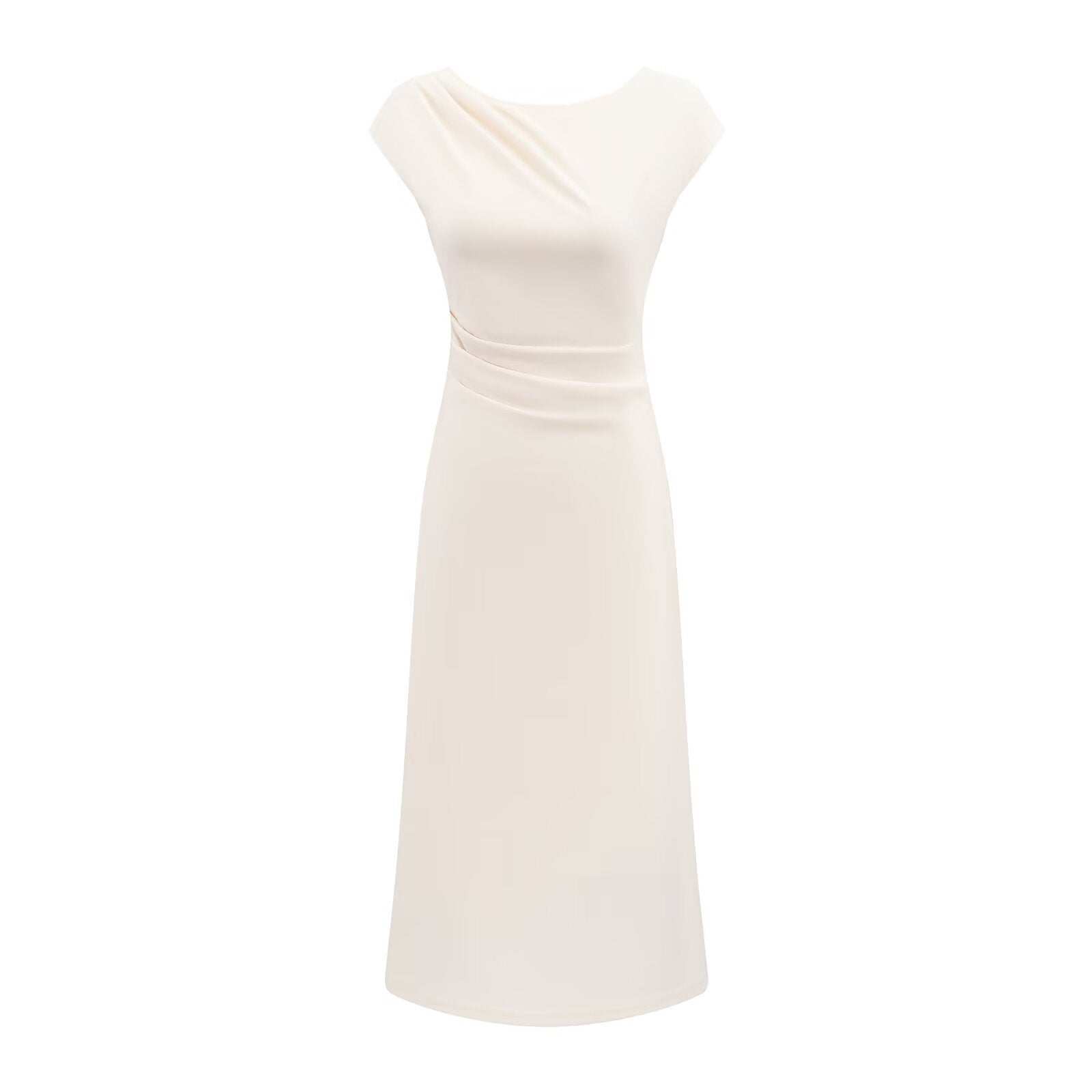Lightly Mature Cinched Sleeveless Dress Women Simple Graceful Slim-Fit Design Slimming Chic Maxi Dress by Ragazza