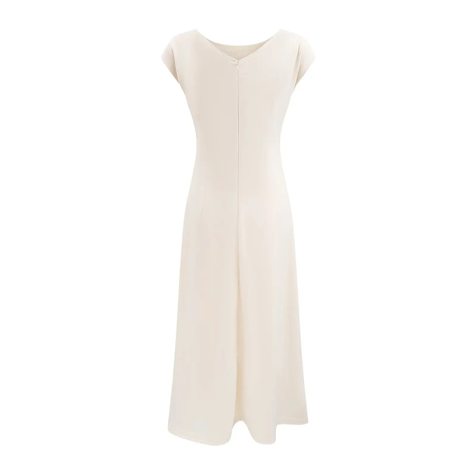 Lightly Mature Cinched Sleeveless Dress Women Simple Graceful Slim-Fit Design Slimming Chic Maxi Dress